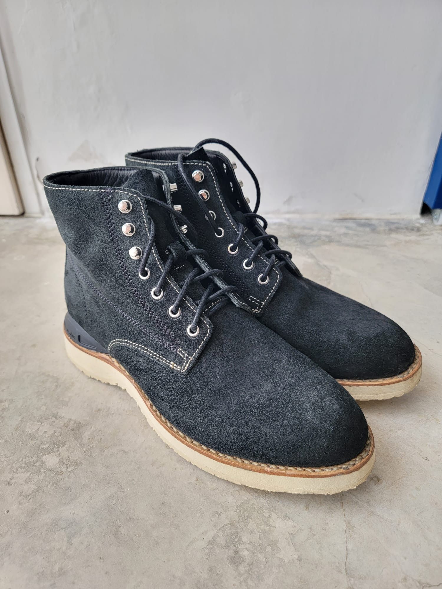 image of Visvim Virgil Boots Folk Black Suede, Men's (Size 9.5)