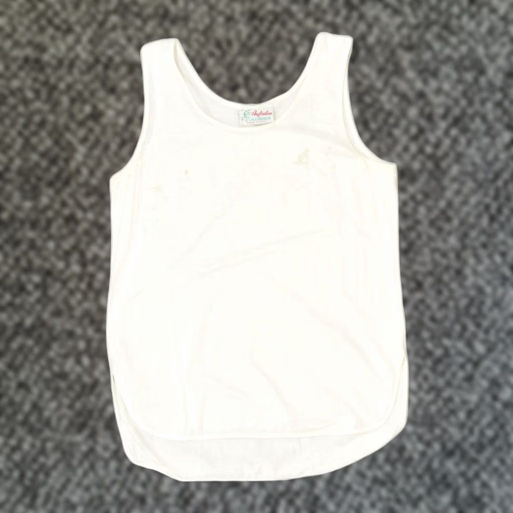 Vintage AUSTRALIAN Womens Vest Top L White Size L / US 10 / IT 46 - 1 Thumbnail