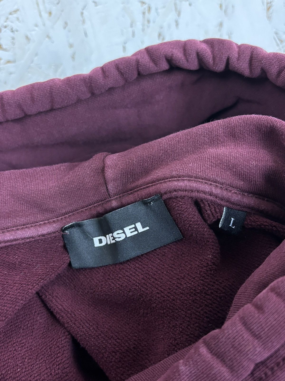 Diesel Diesel Denim Division Big Logo Burgundy Hoodie Size L Size US L / EU 52-54 / 3 - 7 Thumbnail