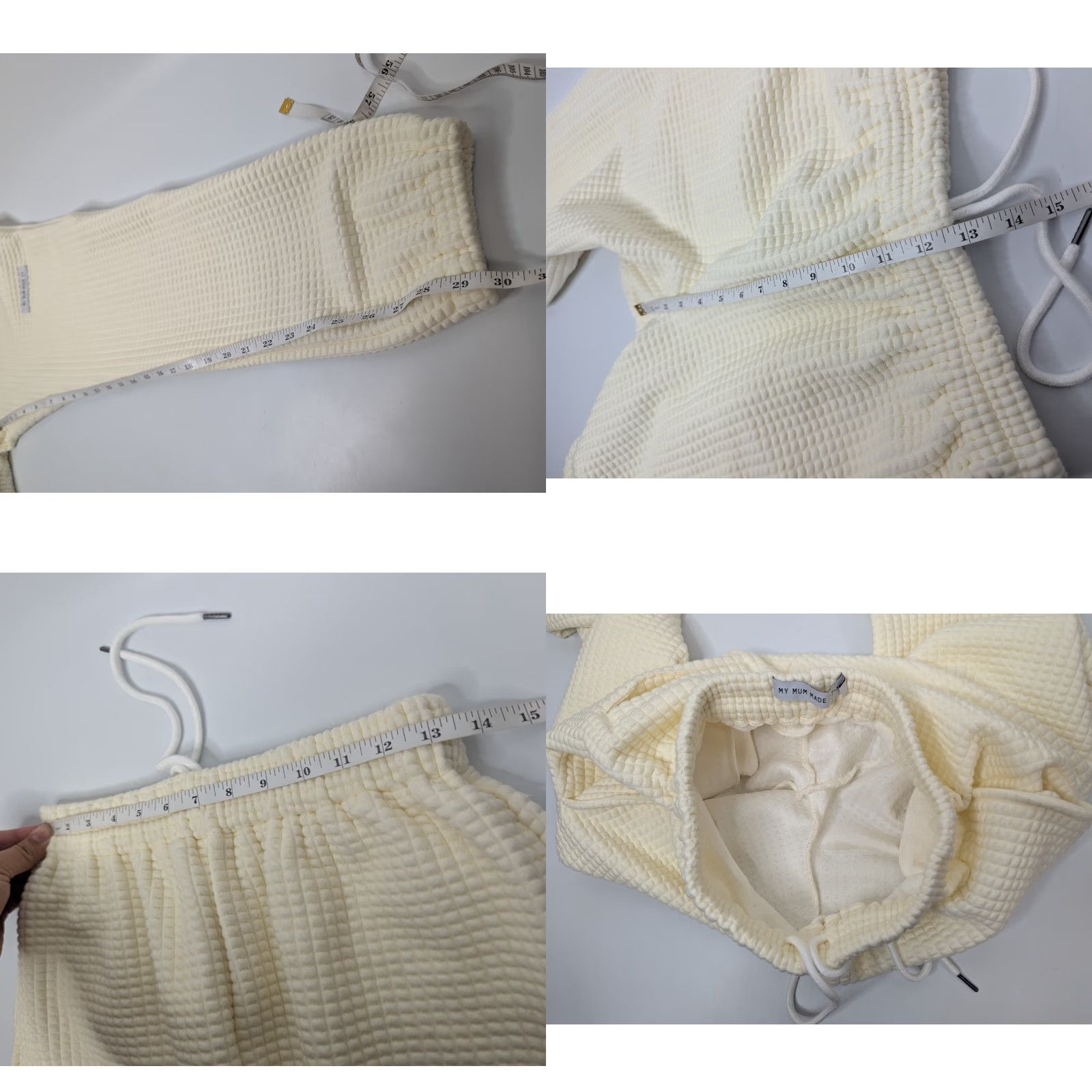 Vintage My Mum Made It Waffle Quilted Lounge Sweatpants Buttercream Women's Size 1 Size 25" / US 0 / IT 36 - 8 Thumbnail