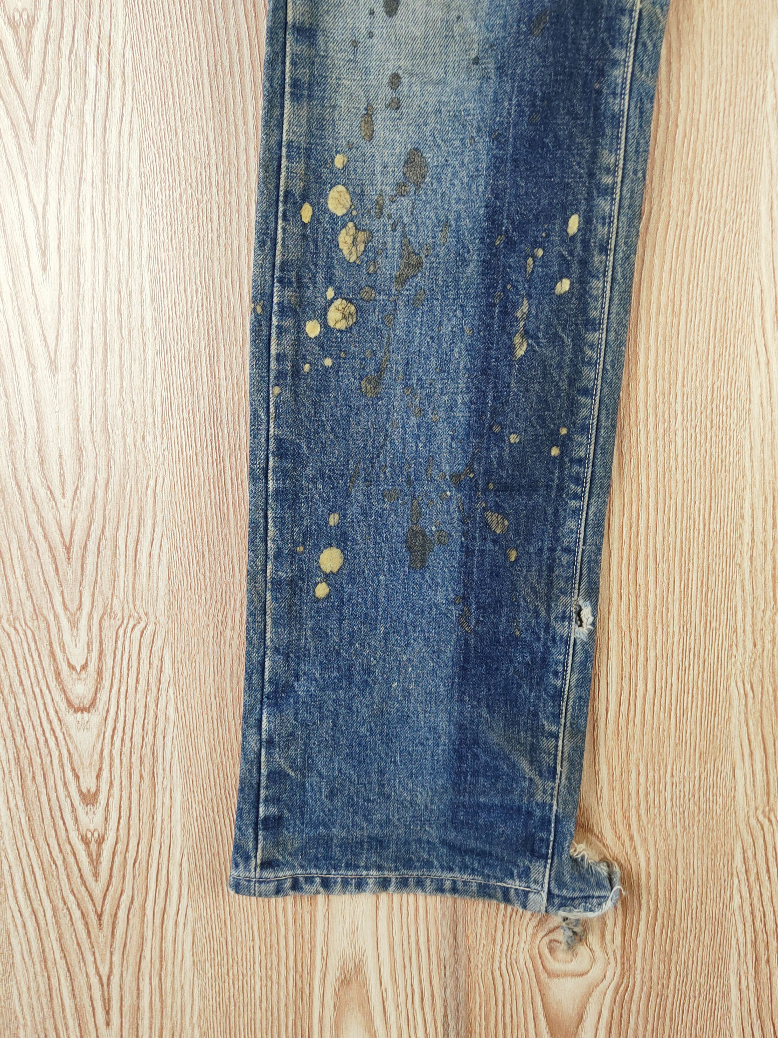 Japanese Brand Viridian Dark Blue Faded Distressed Ripped Jeans #W615 Size 31" - 4 Thumbnail