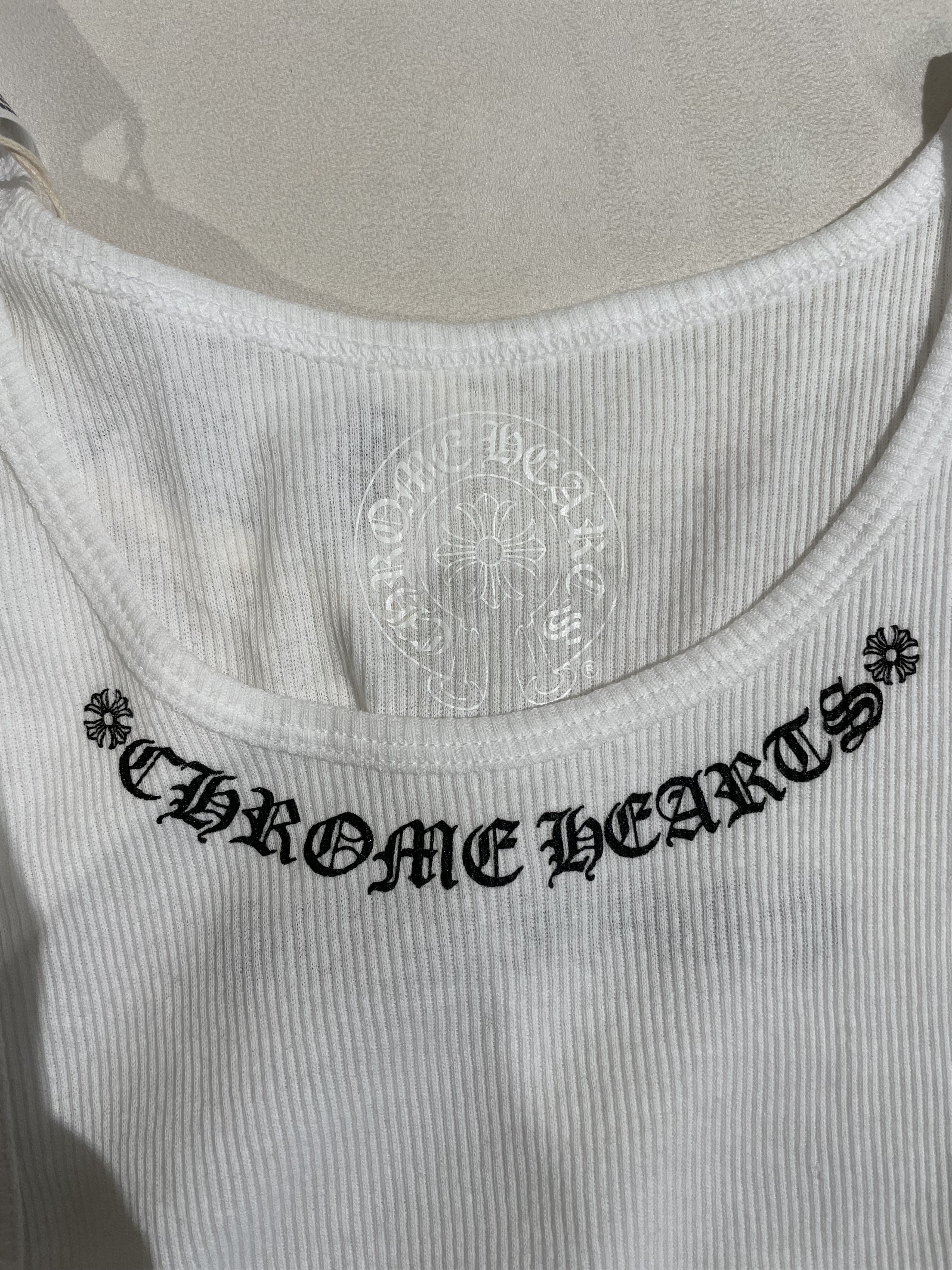 Chrome Hearts Chrome Hearts LOVE U Vine Heart White Rib Tank Top Size M / US 6-8 / IT 42-44 - 5 Thumbnail