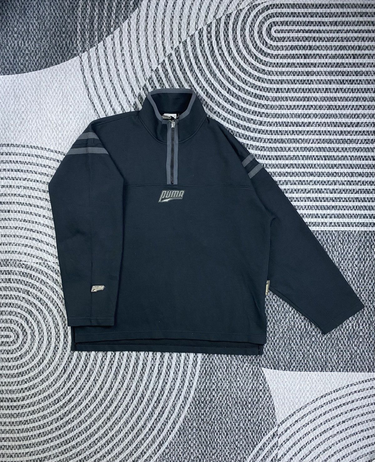 Puma Vintage Puma Center Logo Half Zipper Sweatshirt Size US L / EU 52-54 / 3 - 3 Thumbnail