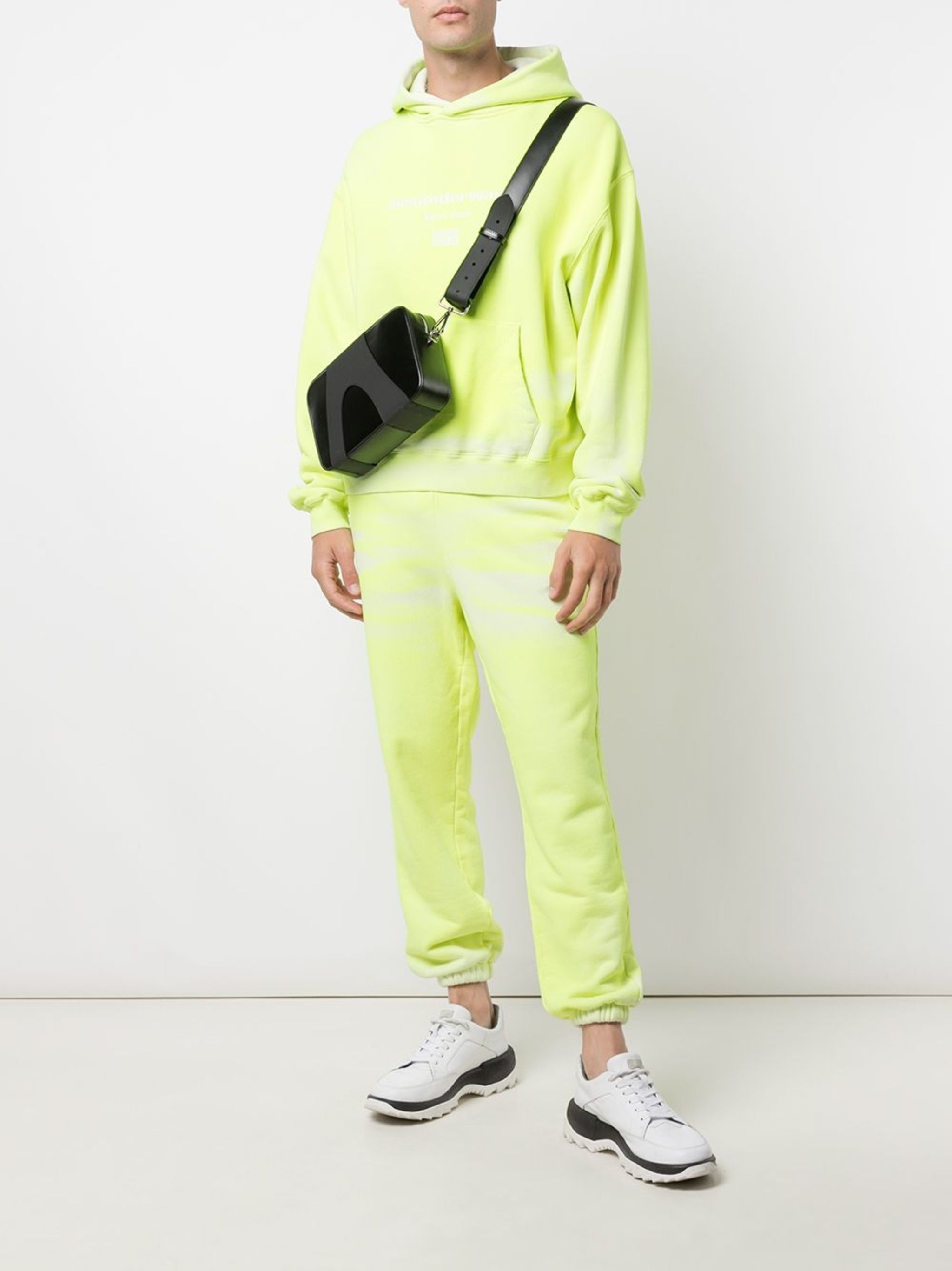 Alexander Wang Fluorescent Yellow Dyed Logo Print Oversized Hoodie Size US XL / EU 56 / 4 - 4 Thumbnail