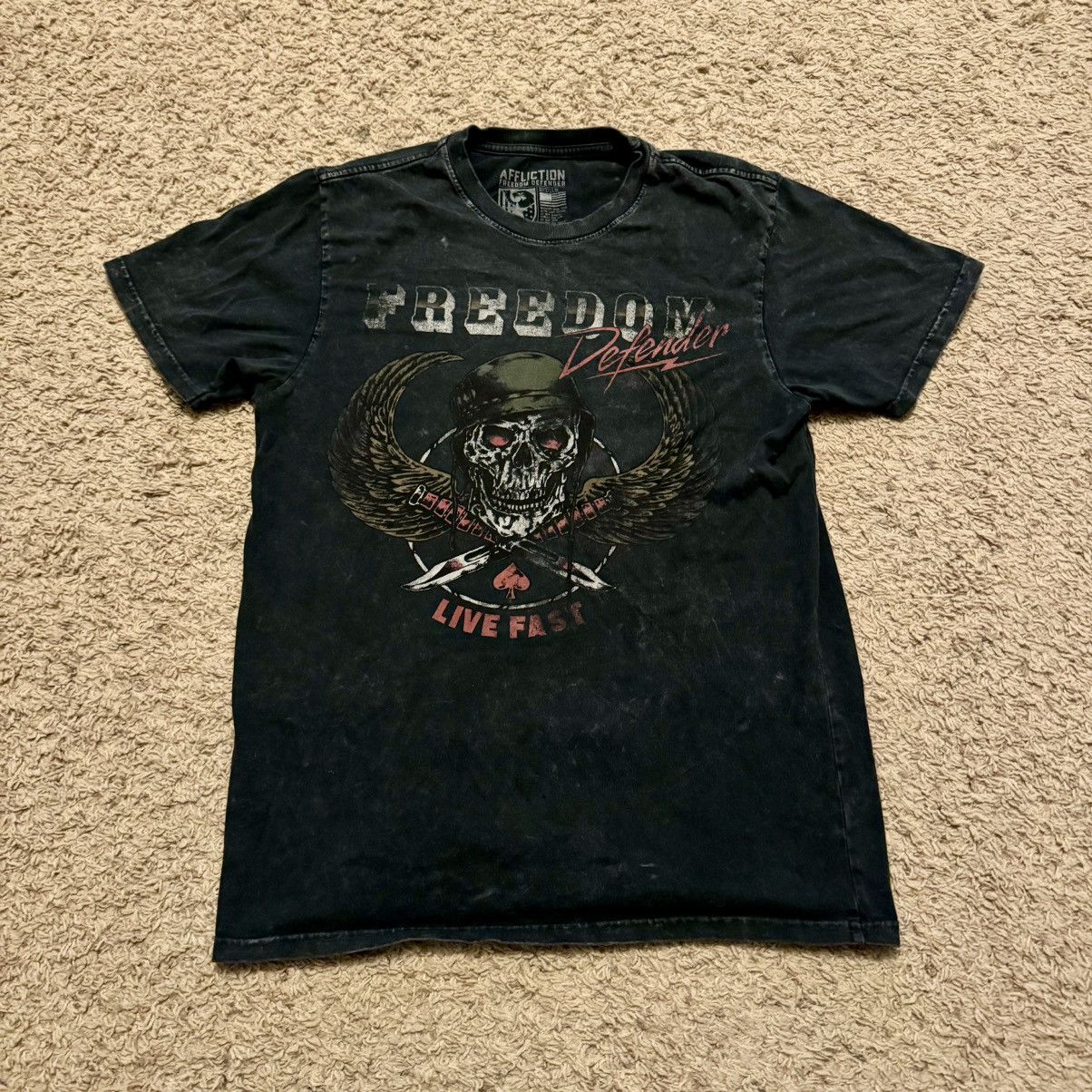 Affliction × Vintage VINTAGE AFFLICTION FREEDOM DEFENDER TEE! Size US M / EU 48-50 / 2 - 2 Thumbnail