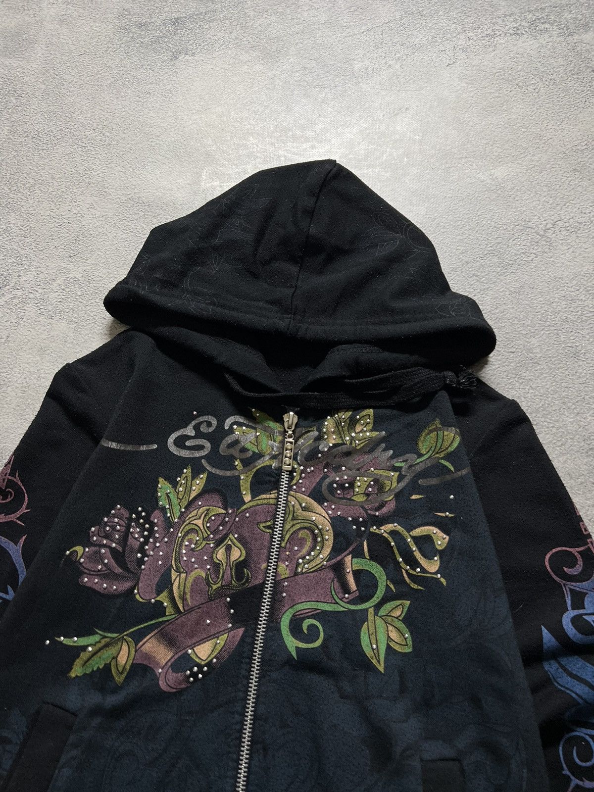 Ed Hardy Vintage Y2k Ed Hardy ❤️‍🩹 All Over Print Zip Rare Hoodie 00’s Size S / US 4 / IT 40 - 5 Thumbnail