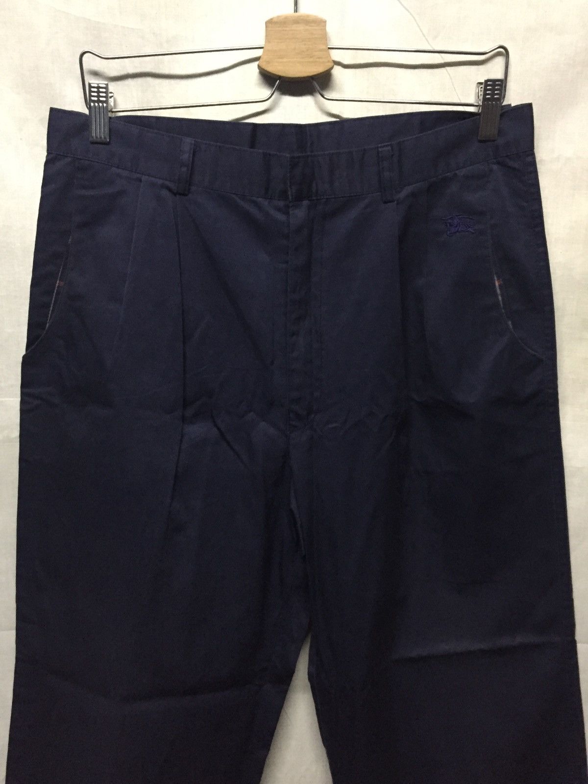 Burberry × Vintage Vintage Burberrys Wide Leg Navy Trousers Size US 33 - 4 Thumbnail