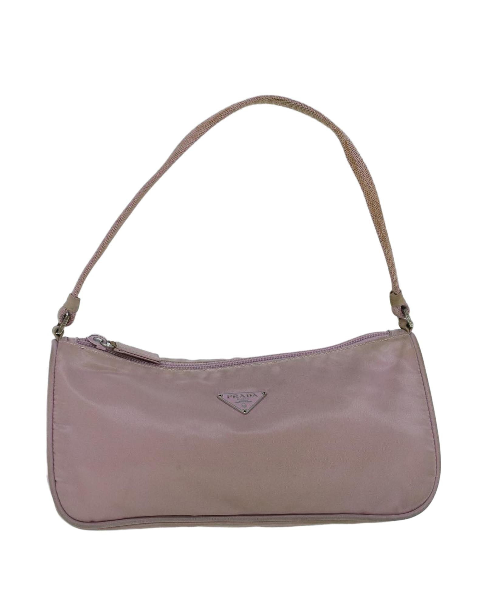 image of Prada Stylish Pink Nylon Accessory Pouch, Women's