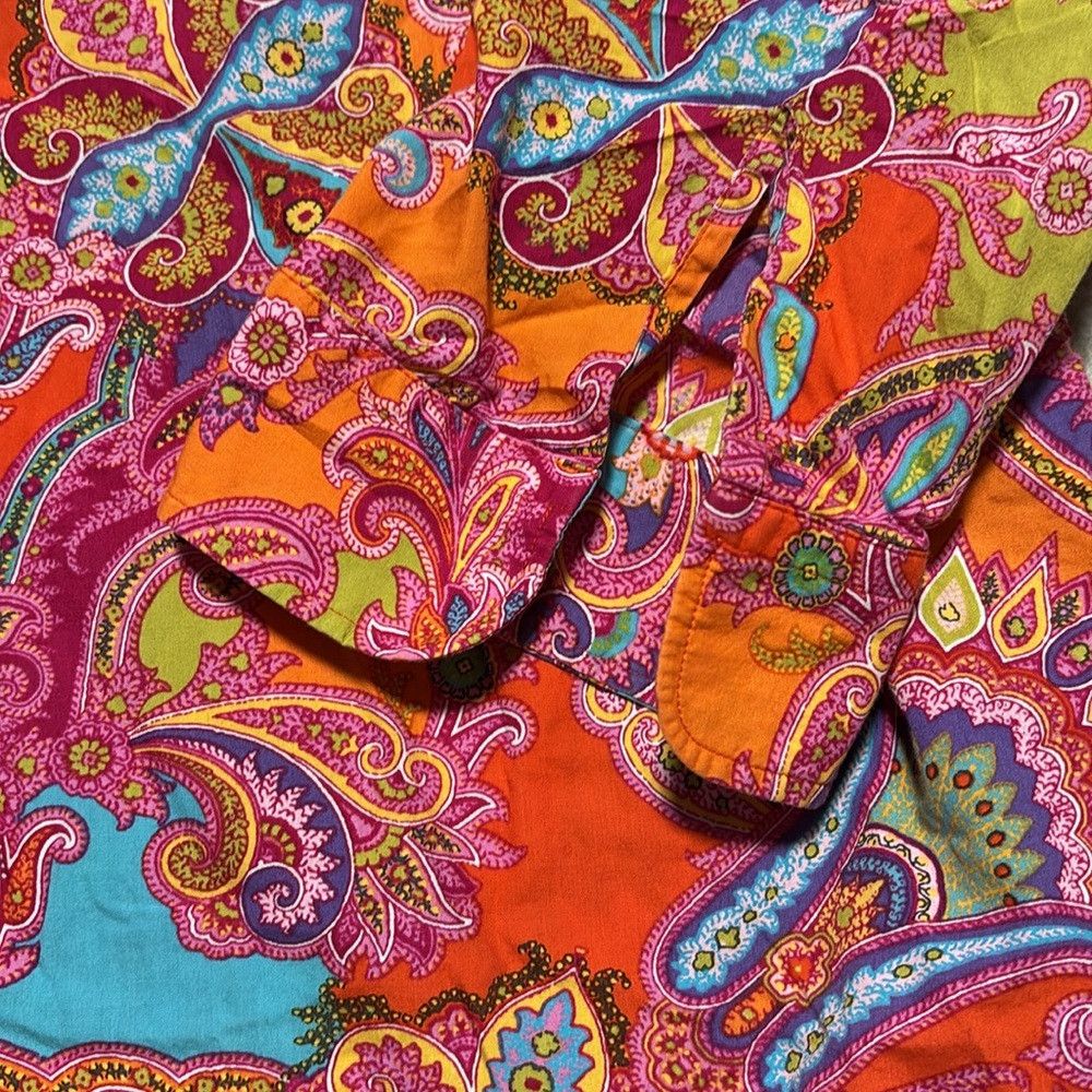 Chaps Chaps Women's 1X paisley bright button up top 3/4 sleeves S Size XXL / US 16-18 / IT 52-54 - 5 Thumbnail