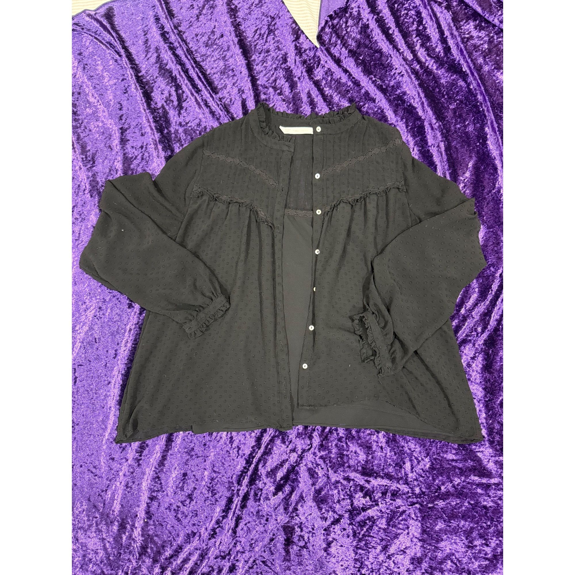 Zara Black longsleeve blouse Size XL / US 12-14 / IT 48-50 - 1 Thumbnail