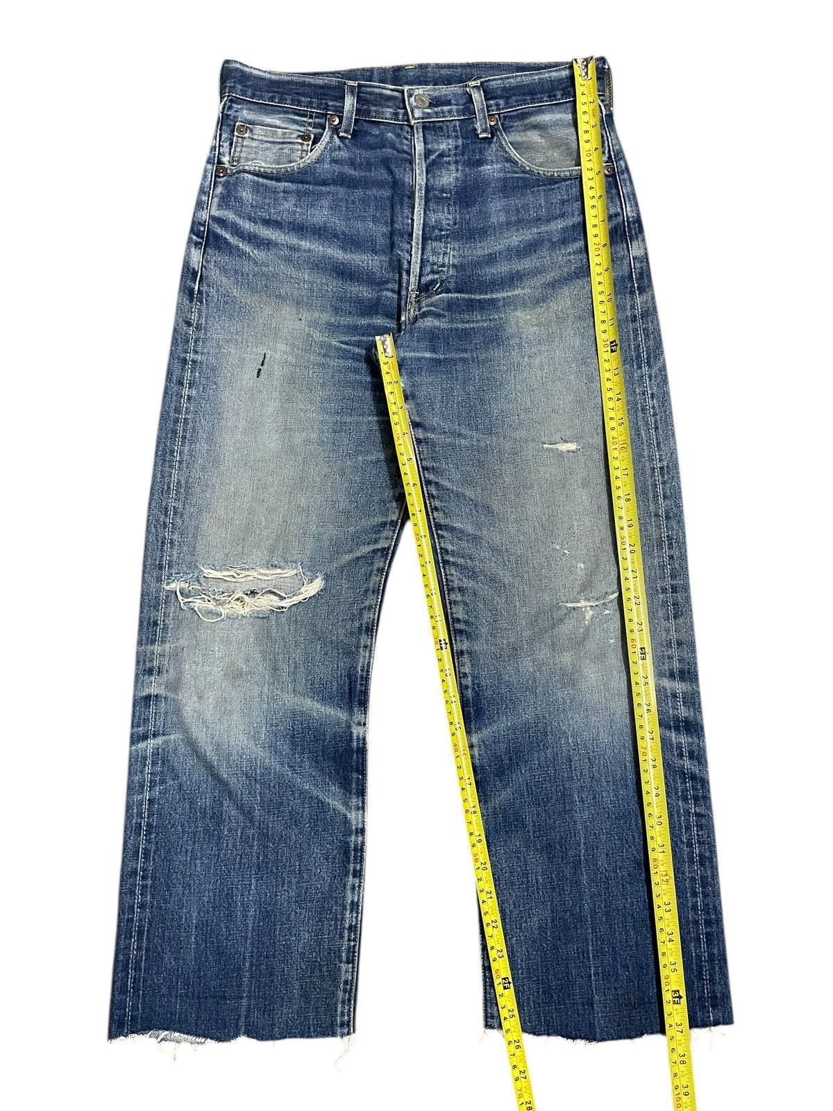 Levi's Vintage 80s Levi’s Big E Salvaged Distressed Cropped Jeans Size US 31 - 25 Thumbnail