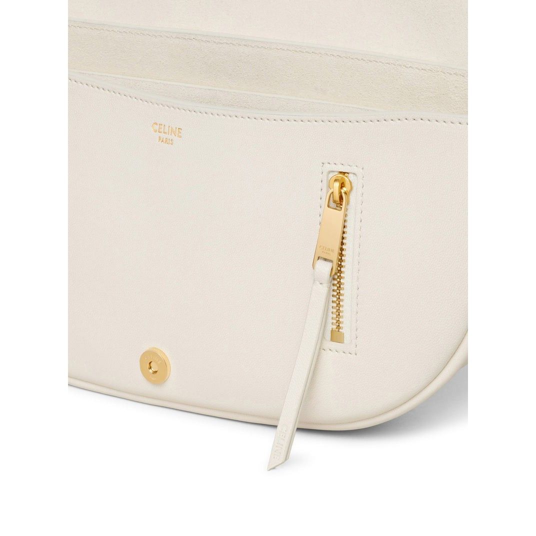 Celine CELINE White Triomphe Small Crescent Soft Shoulder Bag New & Size ONE SIZE - 4 Thumbnail