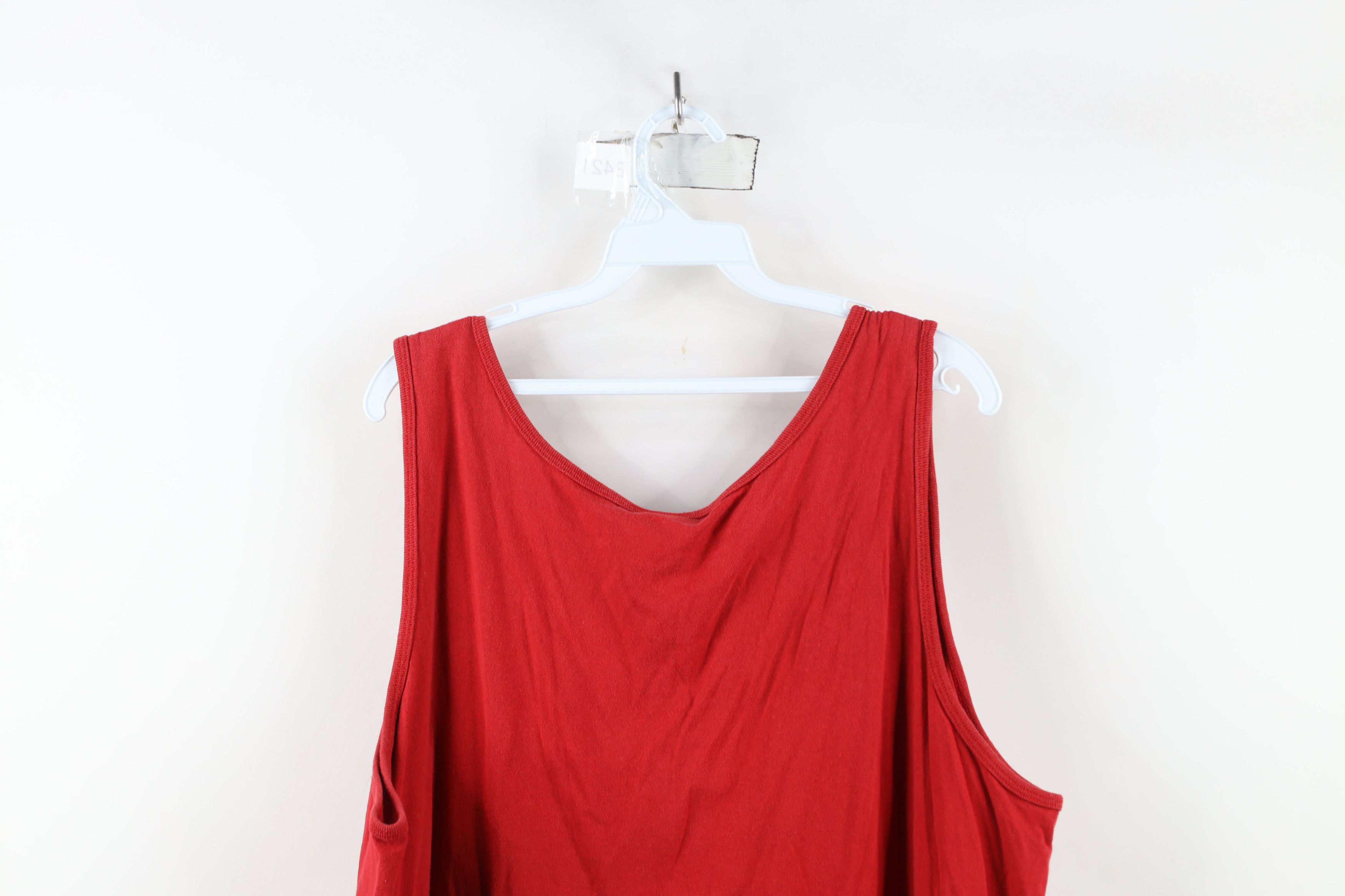 Tommy Hilfiger × Vintage Vintage Y2K 2001 Tommy Hilfiger Spell Tank Top T-Shirt Red Size US XXL / EU 58 / 5 - 12 Thumbnail