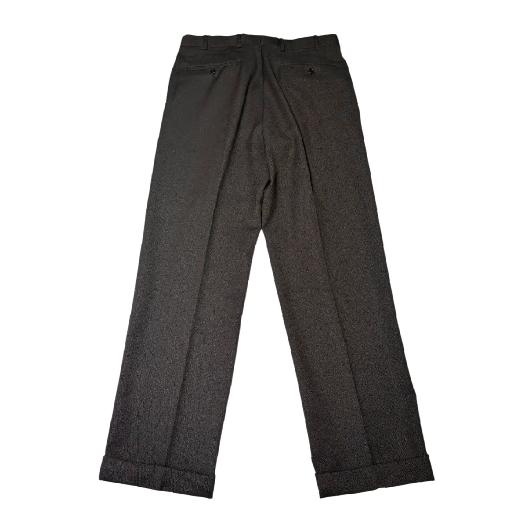 Brooks Brothers VINTAGE Brooks Brothers 346 Mens Pleated Wool Dress Pants Brown W35 L32 Cuffed Size US 35 - 6 Thumbnail