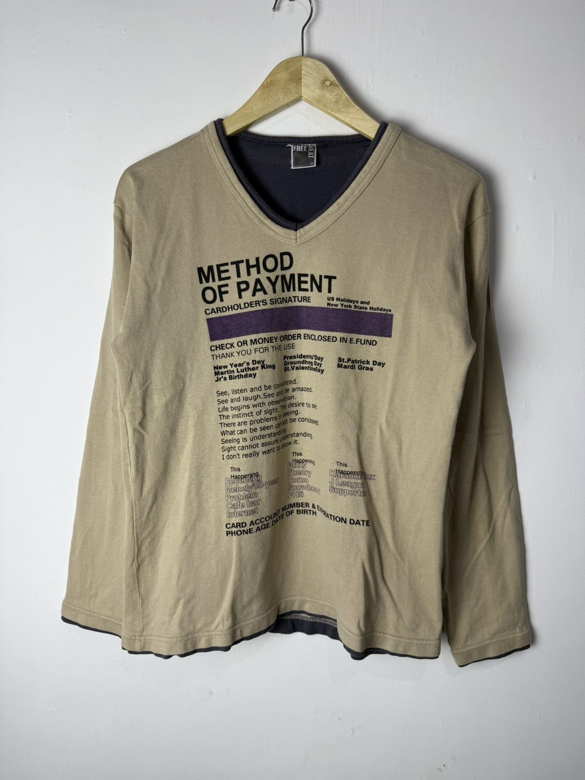 Japanese Brand Free beat double layer poem vkei style longsleeve Size US M / EU 48-50 / 2 - 1 Thumbnail