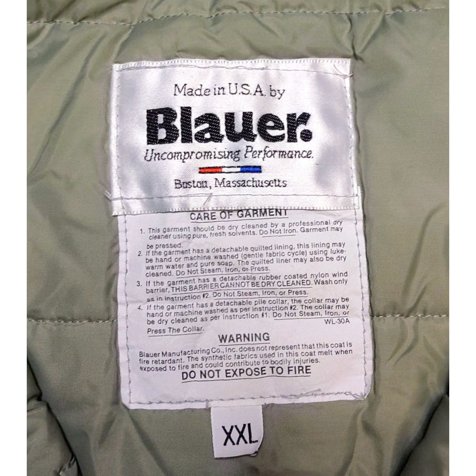 Vintage Blauer Vest Mens 2XL Olive Green Quilted Insulated Workwear Made USA Outerwear Vest Quilted Bodywarmer Full Zip Lined Pockets Band Collar USA 90s Mens Size US XXL / EU 58 / 5 - 4 Thumbnail