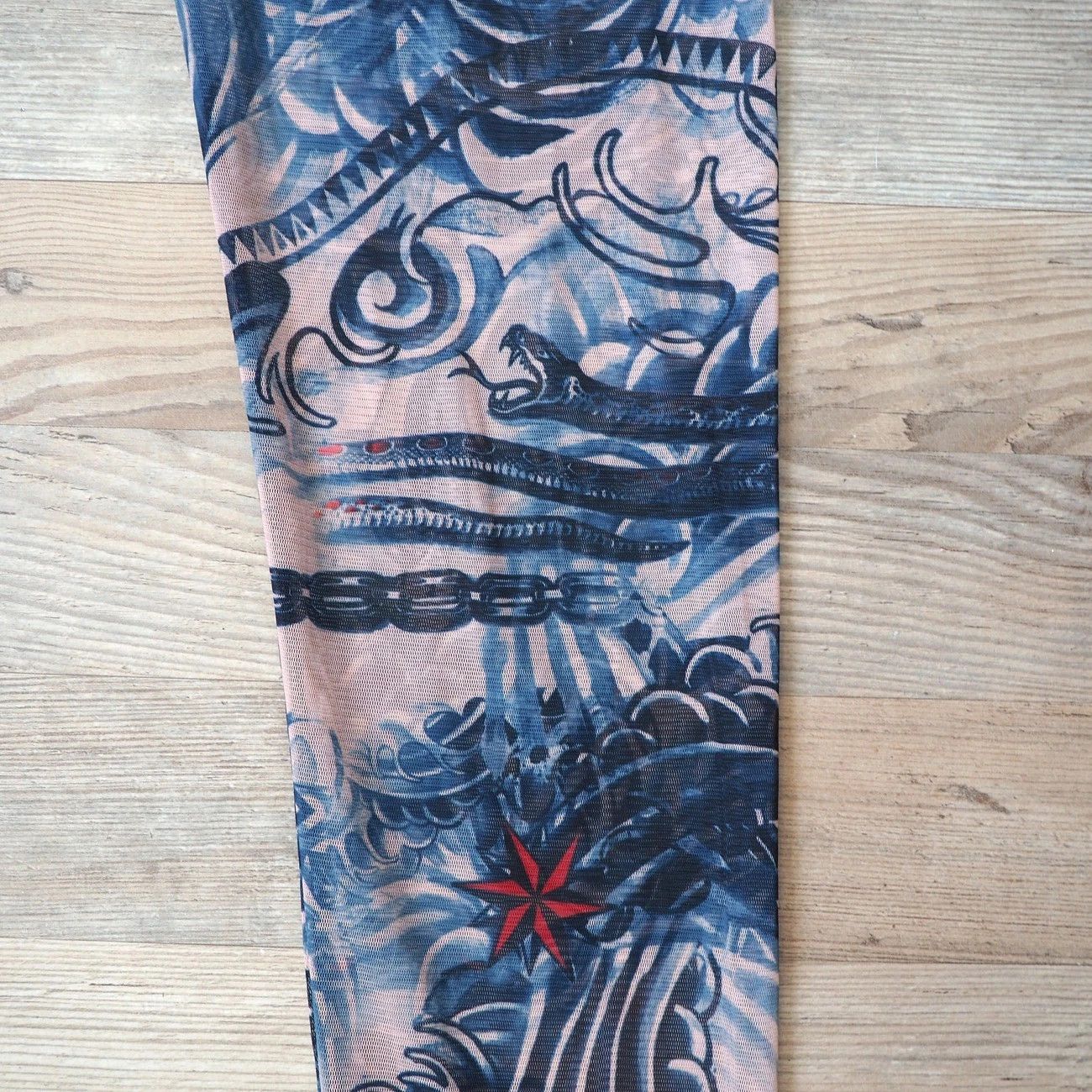 Jean Paul Gaultier Jean Paul Gaultier x Lindex mesh tattoo y2k leggings grunge Size 32" / US 10 / IT 46 - 3 Thumbnail
