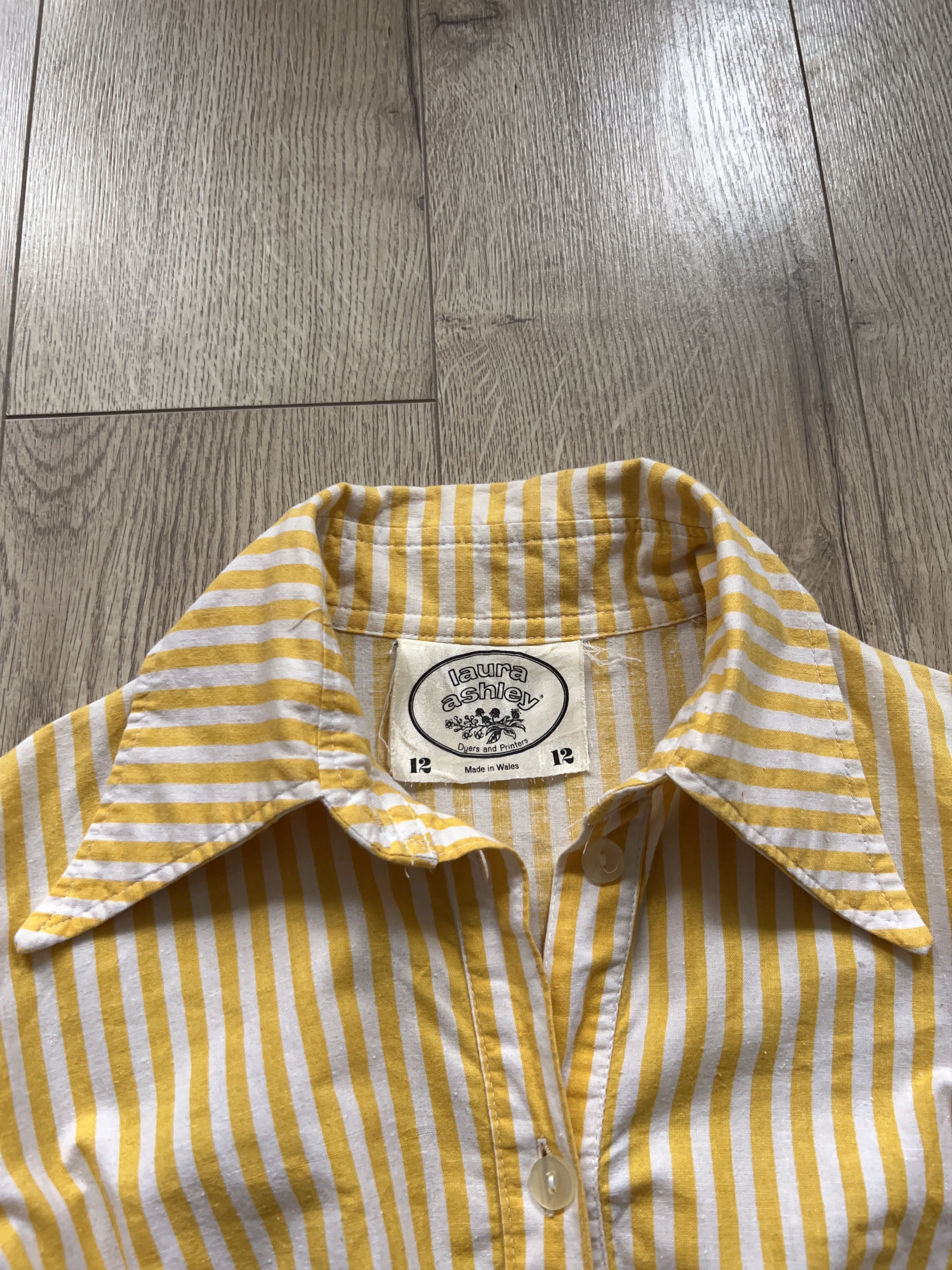 Laura Ashley × Traditional Weatherwear × Vintage 1970s Dyers and Printers Striped Belted Dress Long Sleeve 38 Size M / US 6-8 / IT 42-44 - 3 Thumbnail