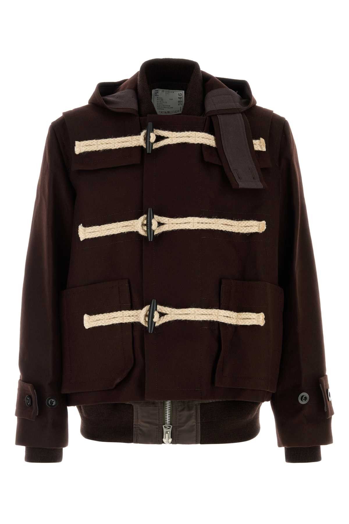 Sacai Brown Wool Montgomery Size US M / EU 48-50 / 2 - 1 Thumbnail