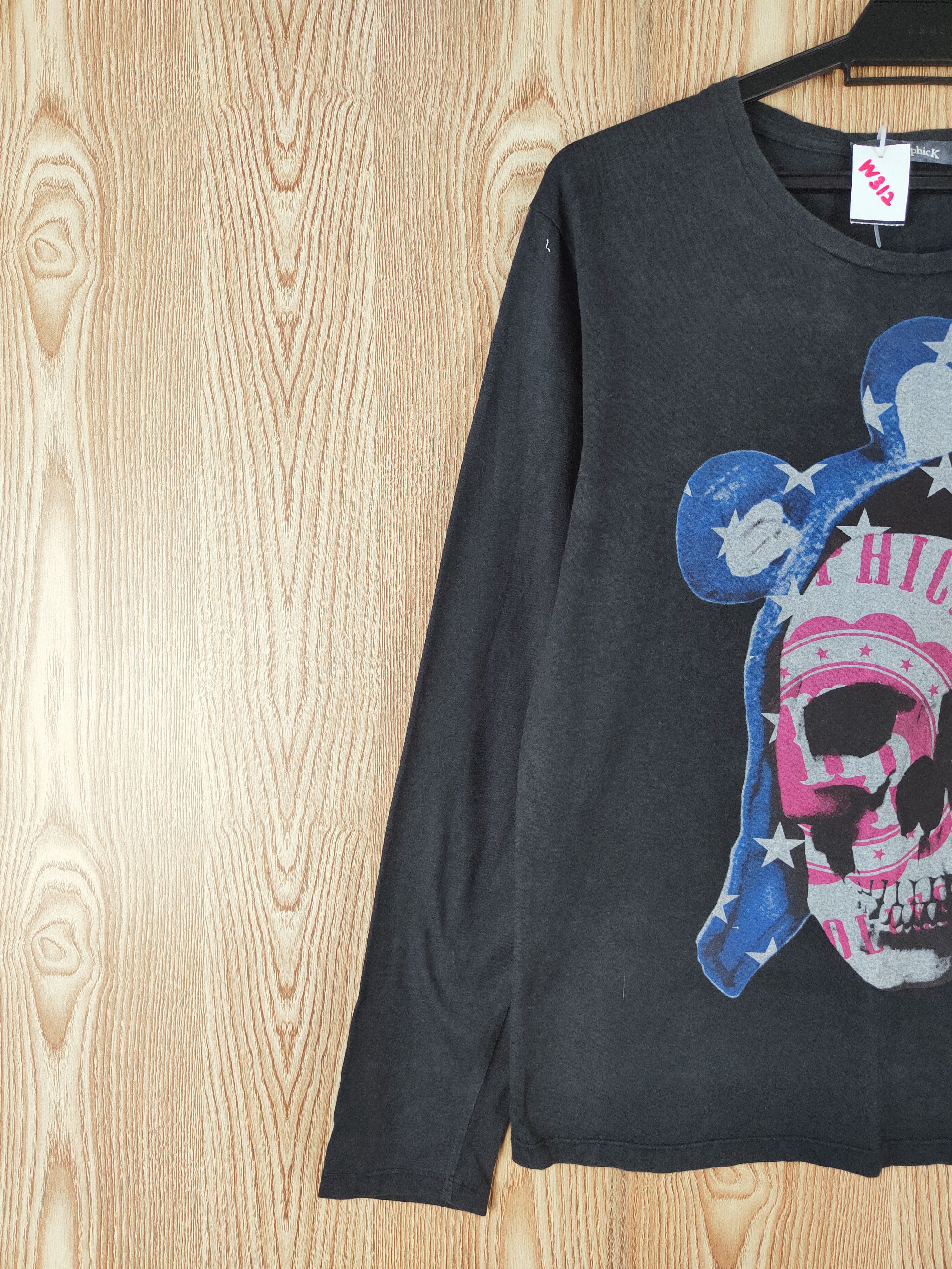 Japanese Brand Honeyphick Black Long Sleeve T-shirts #W412 Size M / US 6-8 / IT 42-44 - 4 Thumbnail