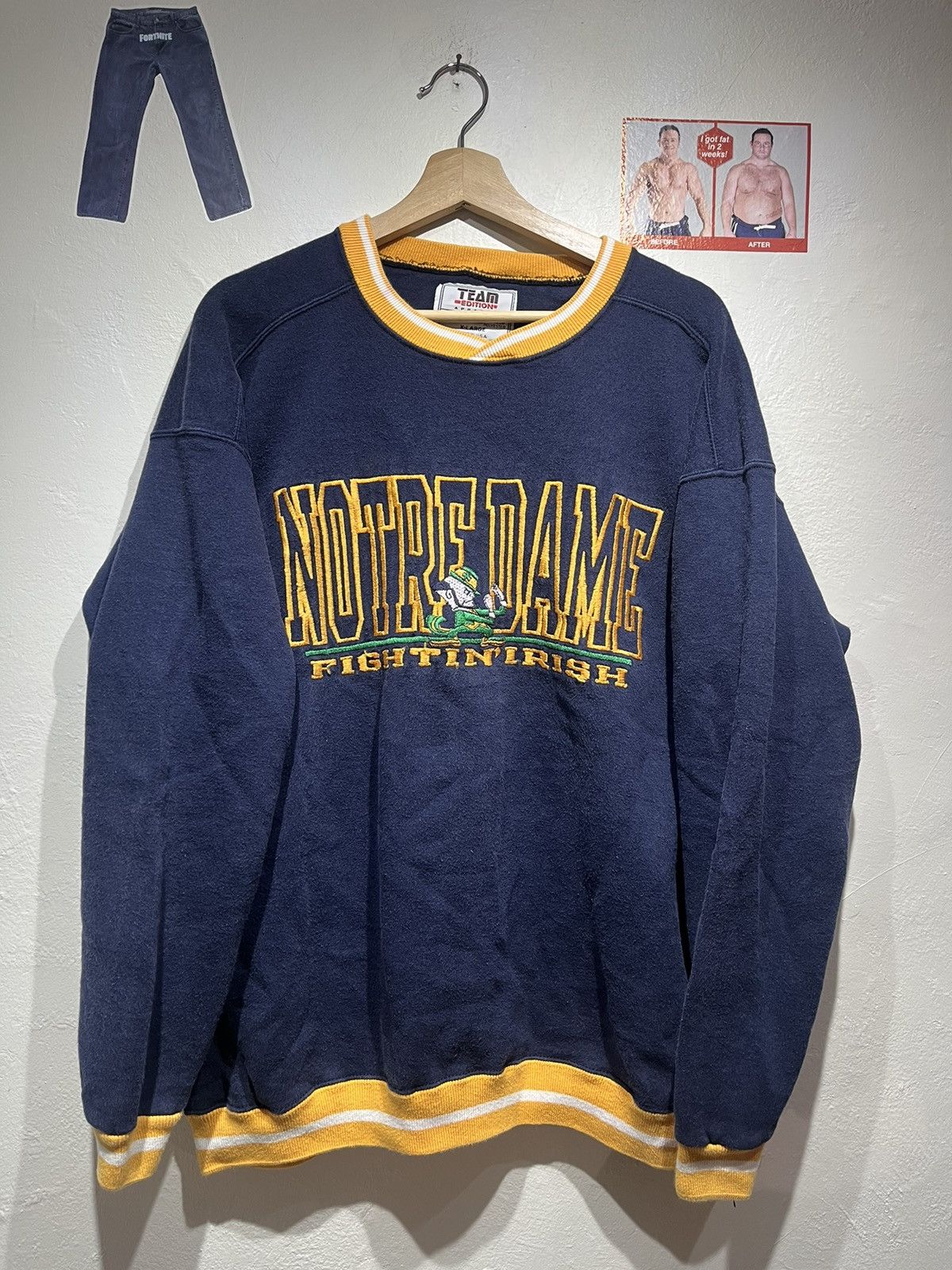 Vintage Vintage Notre Dale Fighting Irish crewneck Size US XL / EU 56 / 4 - 1 Thumbnail