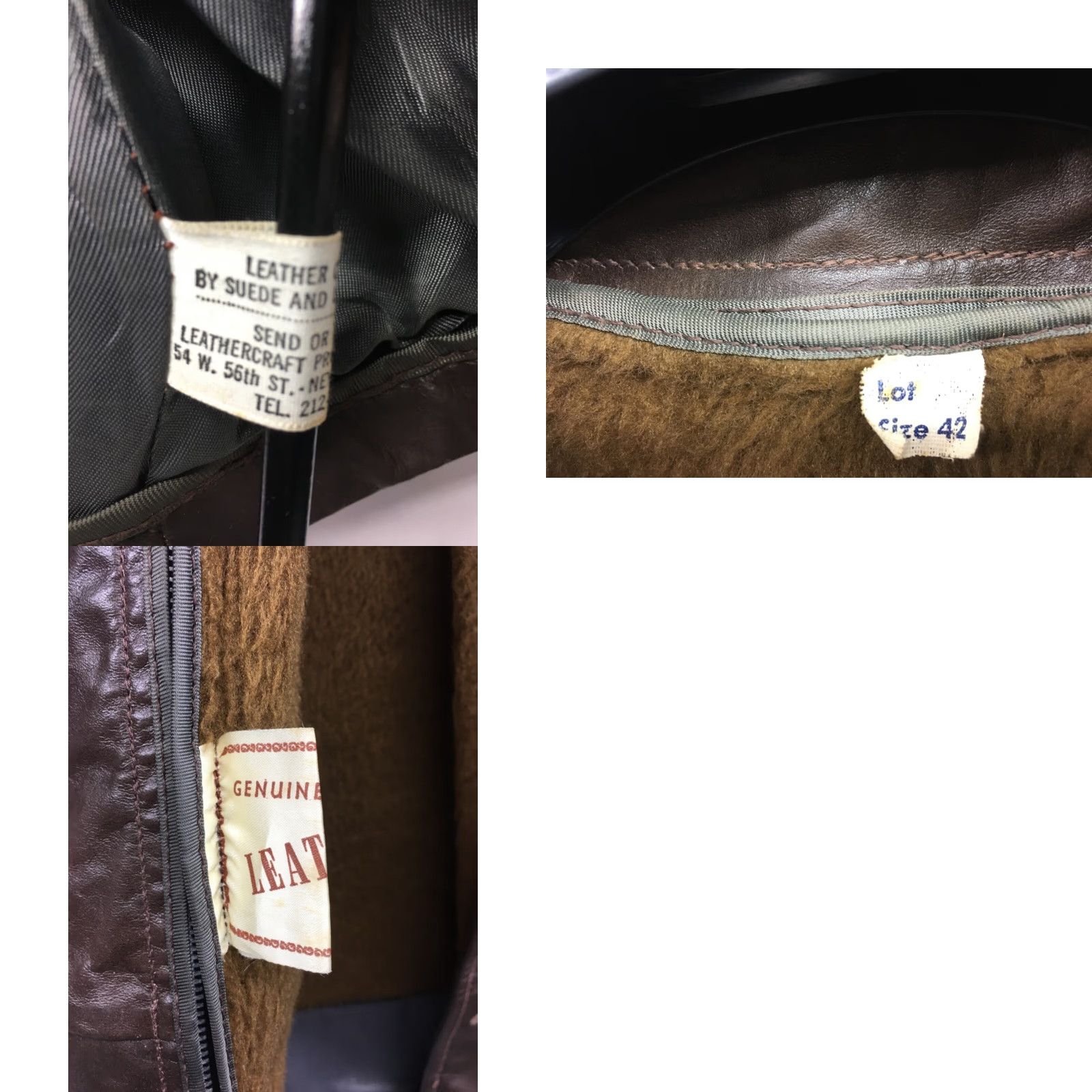 Vintage VINTAGE Leathercraft Process of America Brown Leather Jacket Coat Button Size 42 Mens Size US XS / EU 42 / 0 - 9 Thumbnail