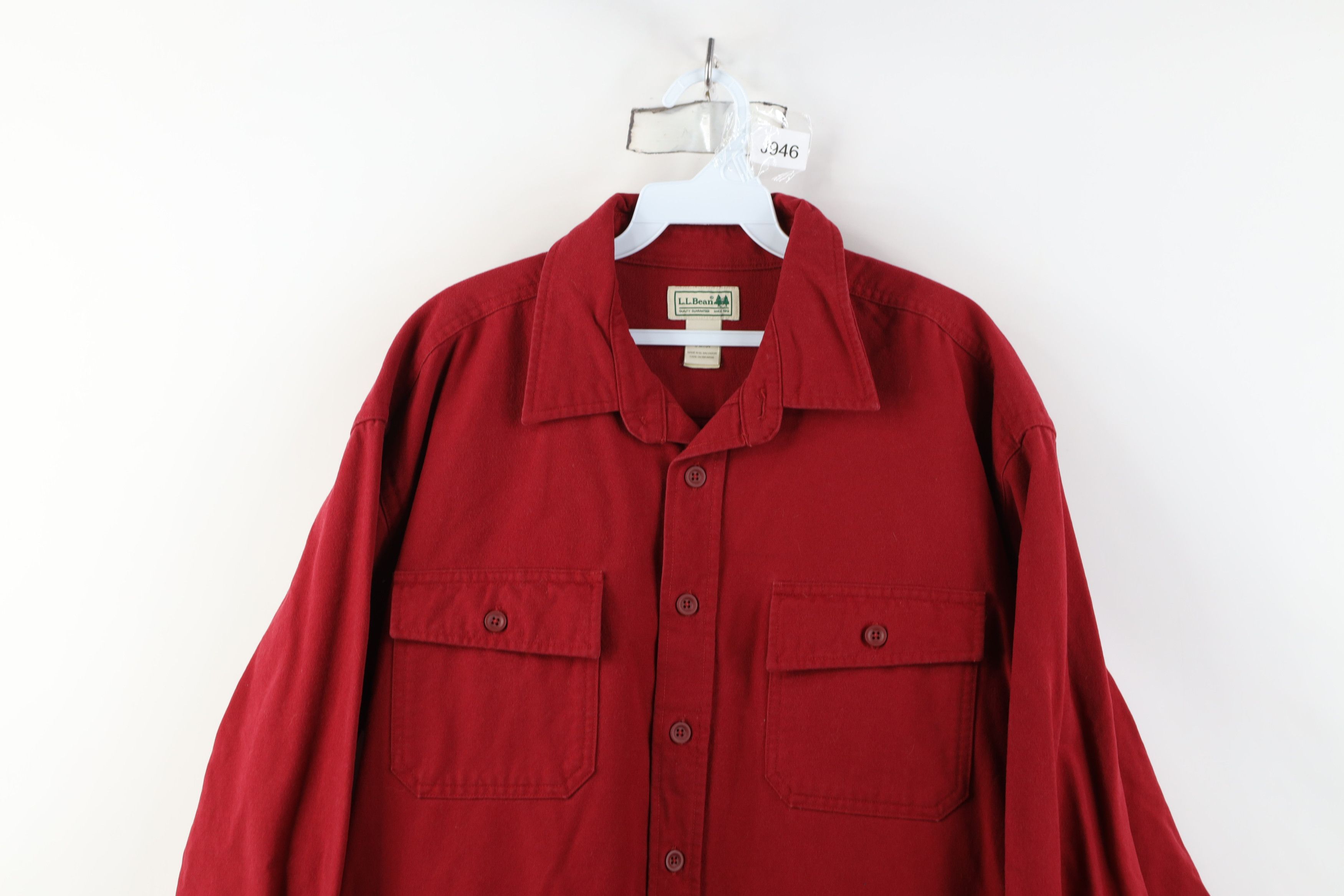 L.L. Bean Vintage 90s LL Bean Heavy Chamois Collared Button Shirt Size US XL / EU 56 / 4 - 2 Thumbnail