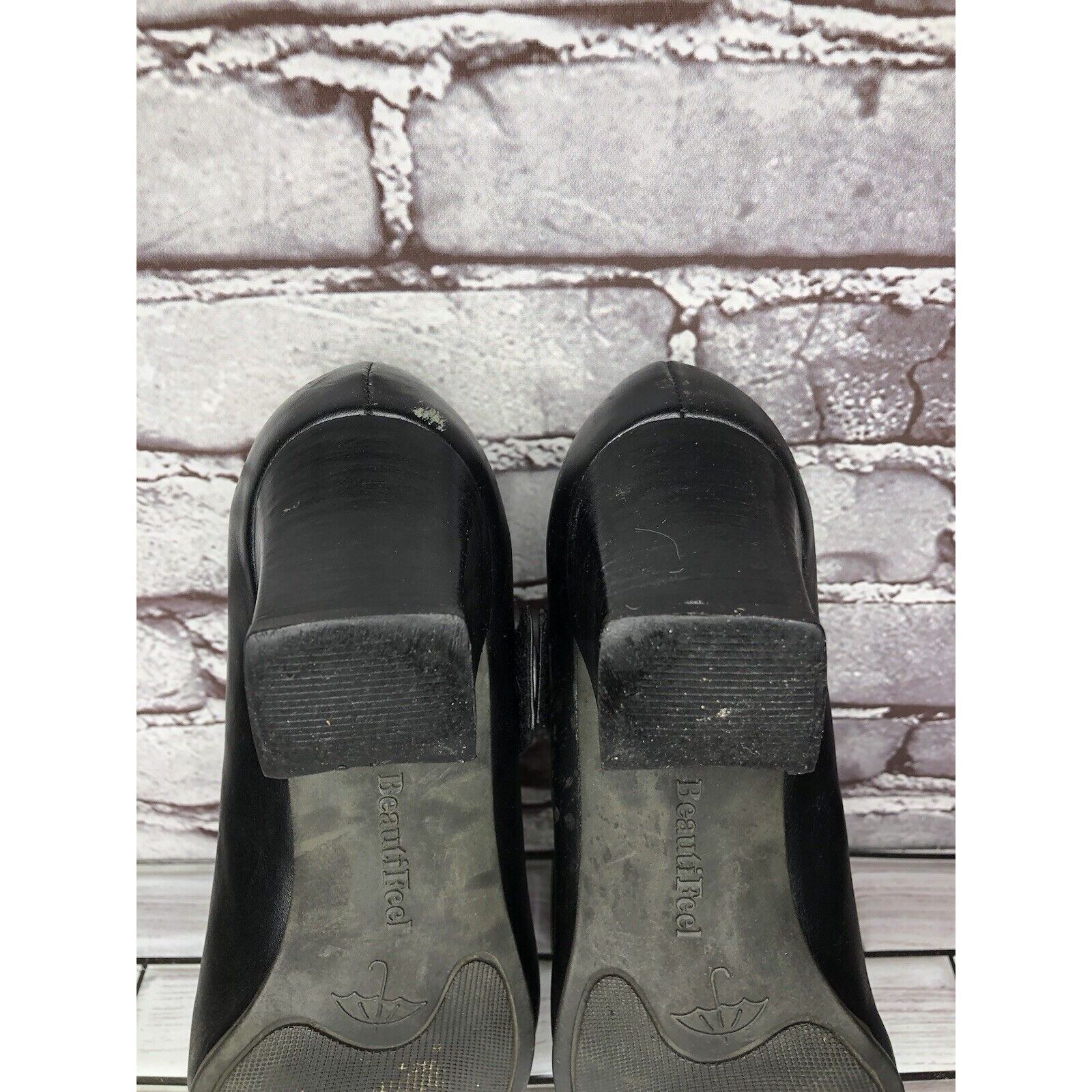 Beautiful Ful BeautiFeel Black Leather MaryJane Comfort Casual Pump Heels Size US 8.5 / IT 38.5 - 9 Thumbnail