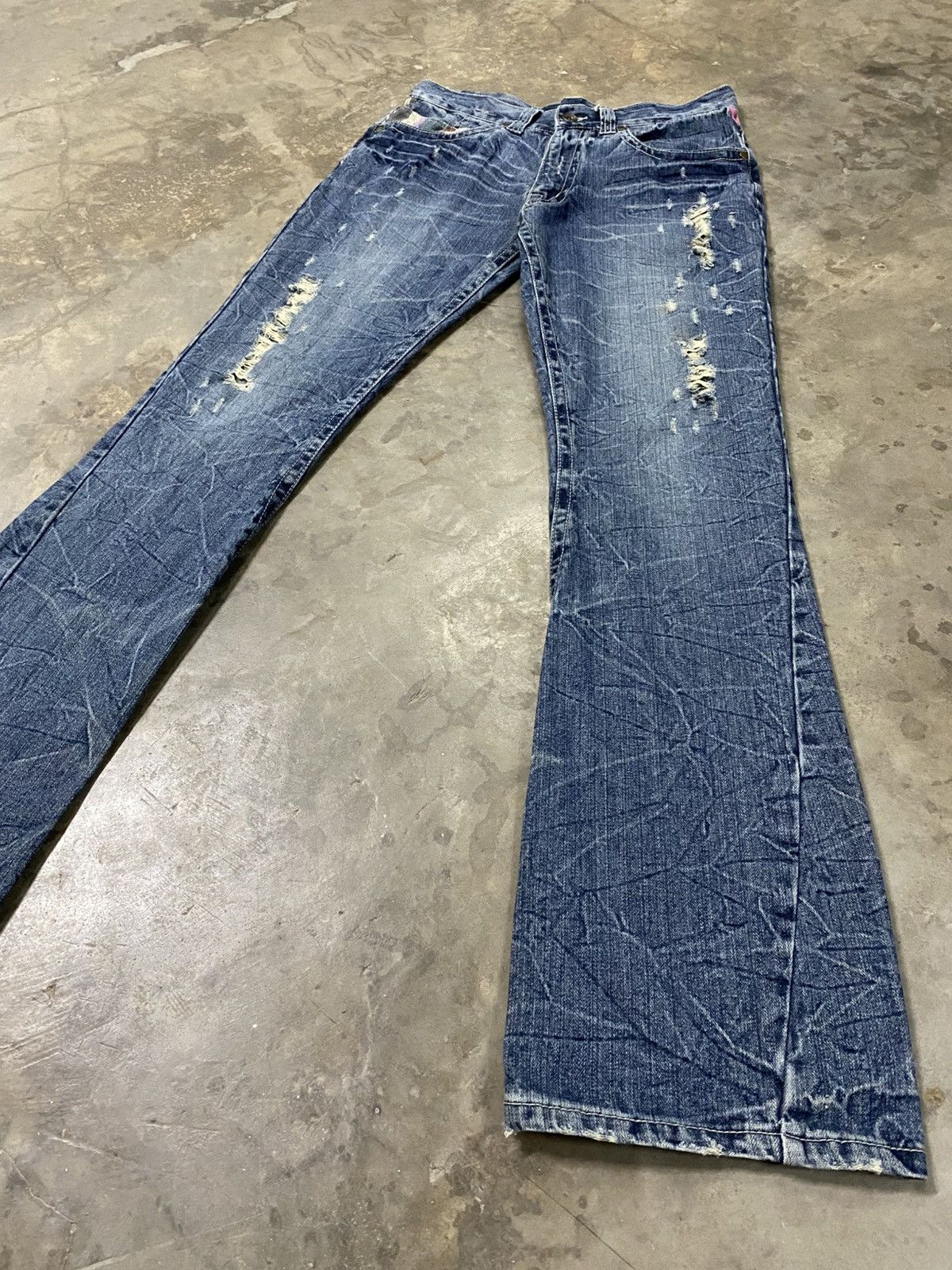 Hysteric Glamour × If Only Was True × Tornado Mart Flare Jeans Jungle Storm Claws Distressed act191 Size US 30 / EU 46 - 8 Thumbnail