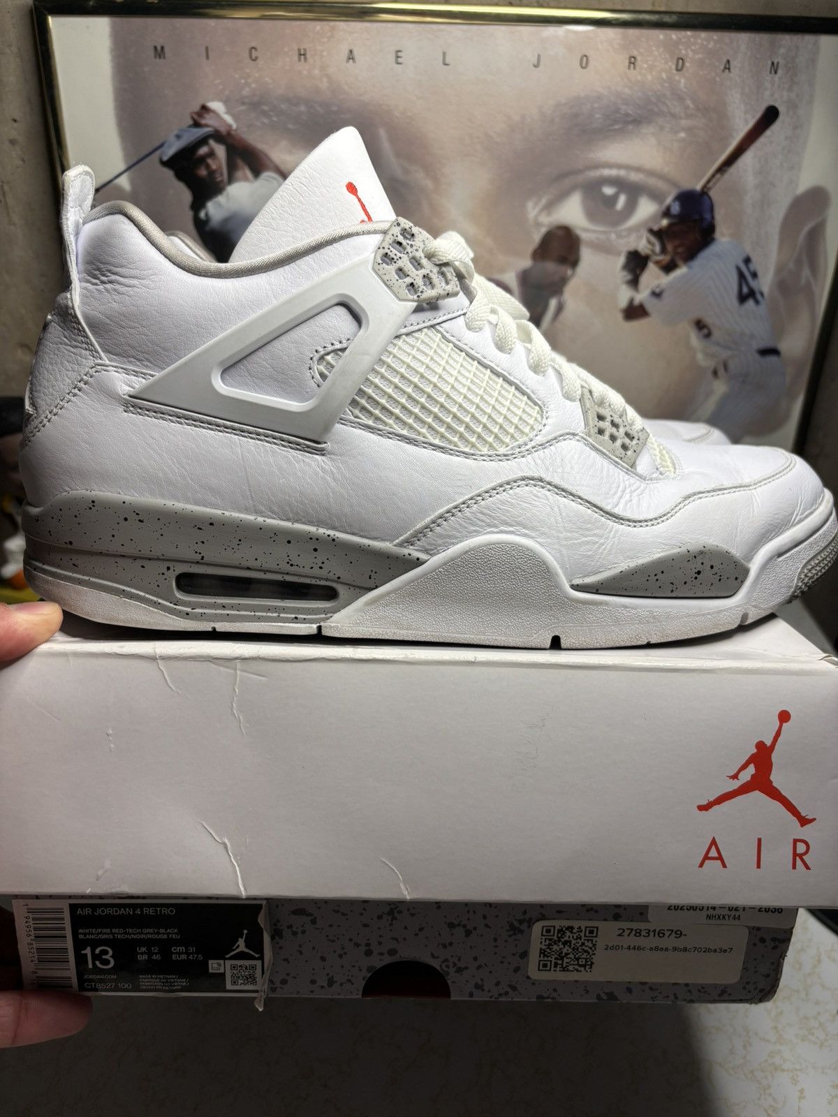 Jordan Brand Jordan Retro 4 ‘white oreo’ Size US 13 / EU 46 - 1 Thumbnail