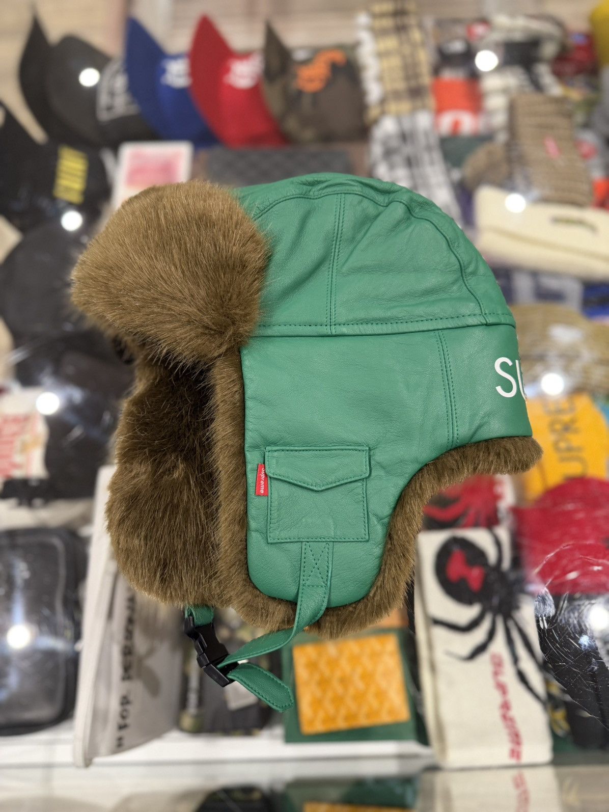 Supreme Supreme Leather Trooper Kelly Green Size ONE SIZE - 2 Thumbnail