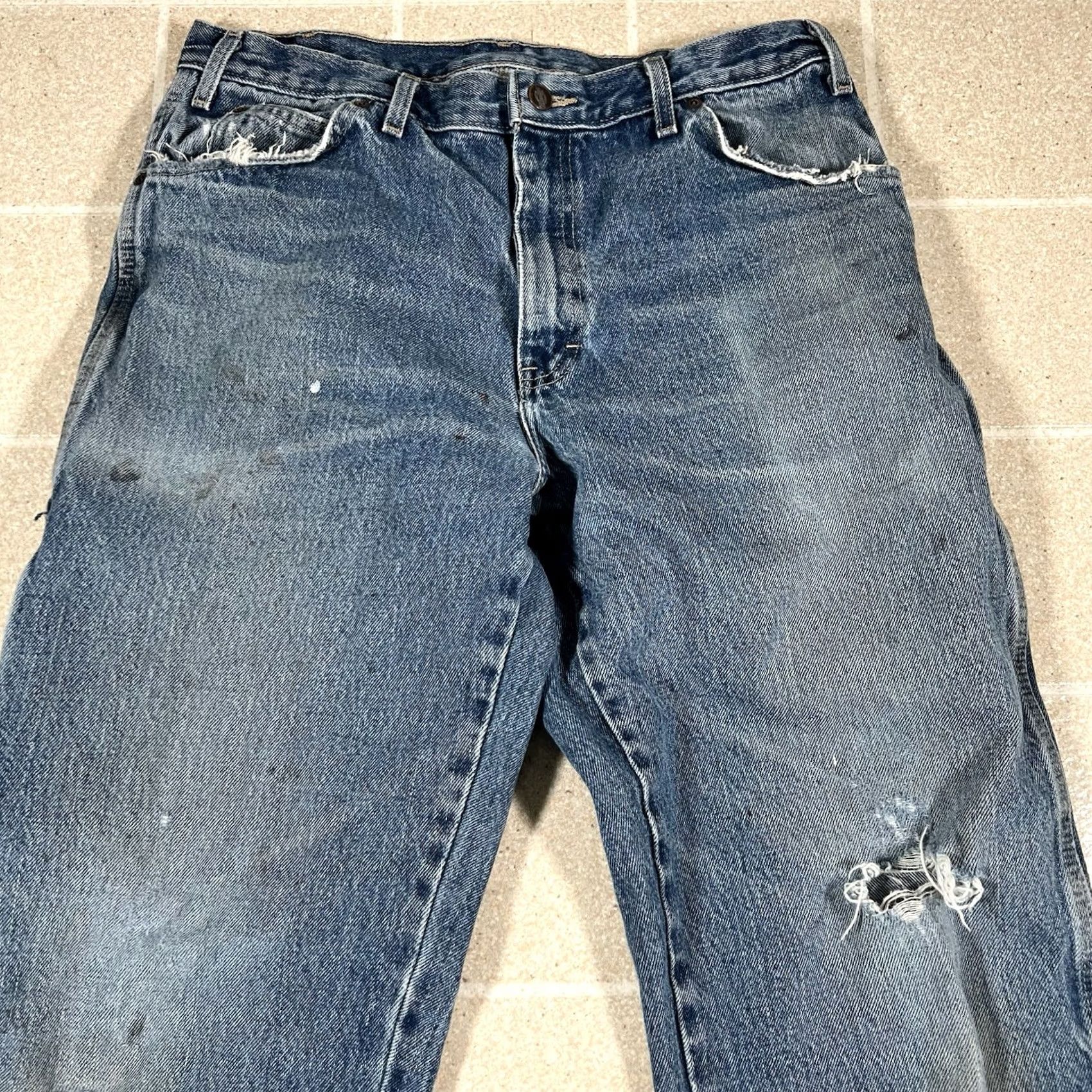 Dickies Dickies Jeans Baggy Loose Fit Denim Distressed 30x32 Blue Men Regular Wide-Leg Y2K Distressed Jeans Size US 30 / EU 46 - 5 Thumbnail