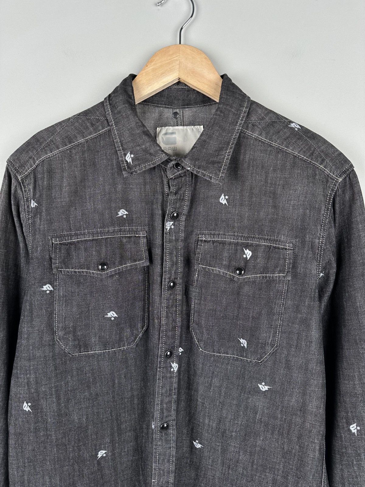 G-Star G Star Raw Landoh Denim Snap Shirt Size US L / EU 52-54 / 3 - 3 Thumbnail