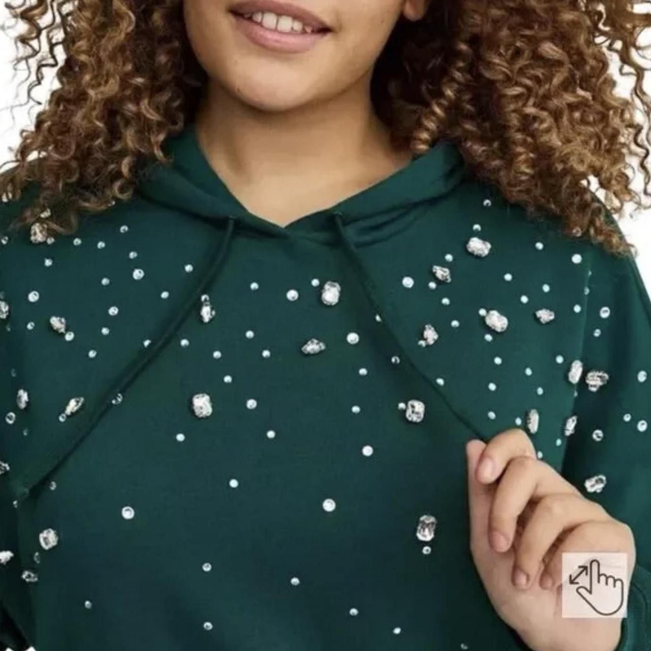 Torrid Torrid Botanical Garden Green Drop Shoulder Rhinestone Size XL / US 12-14 / IT 48-50 - 1 Thumbnail