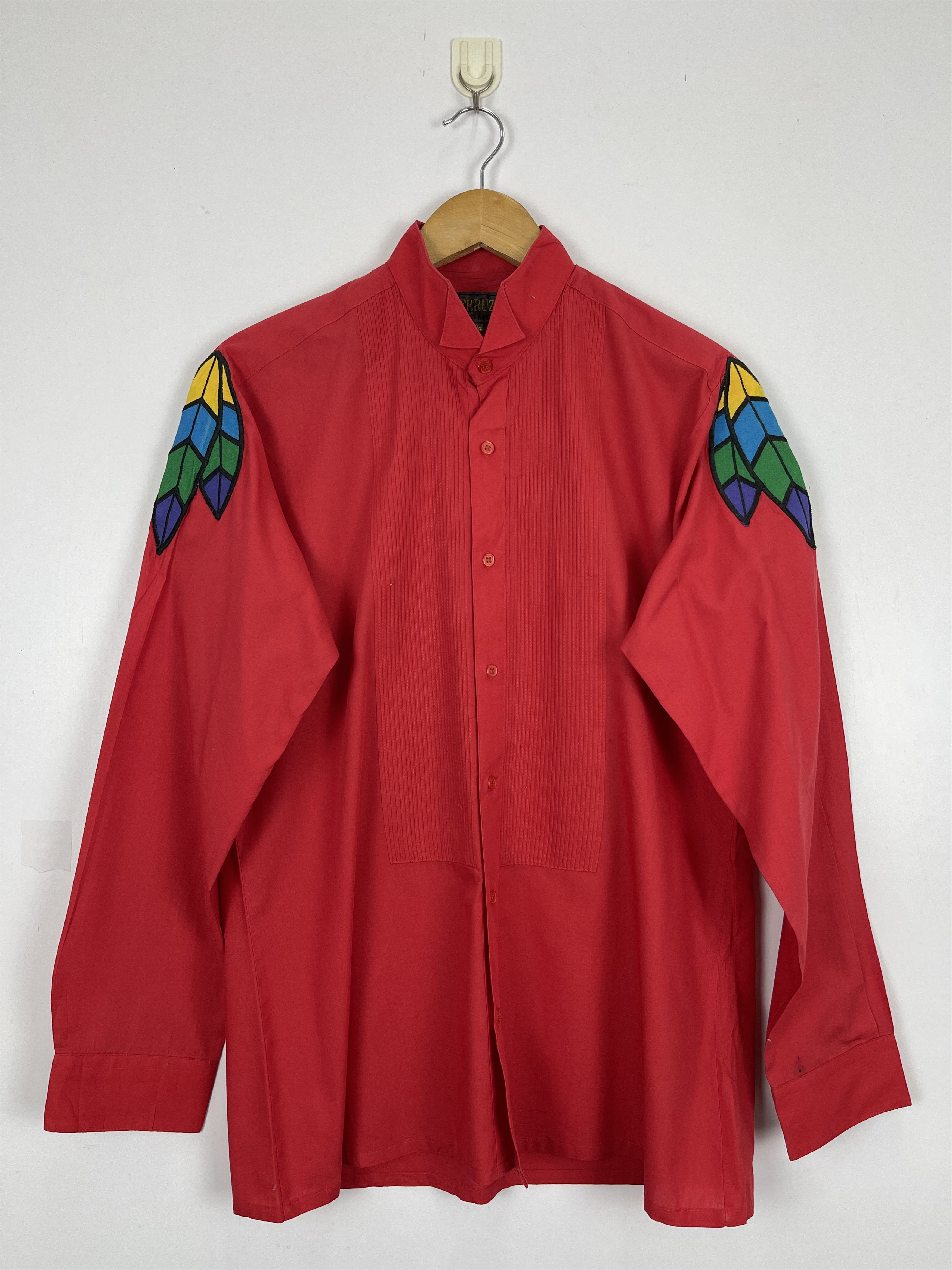 Vintage Vintage Perruzo Uomo Red Indian Style Plain Shirt TA0382 Size US M / EU 48-50 / 2 - 1 Thumbnail