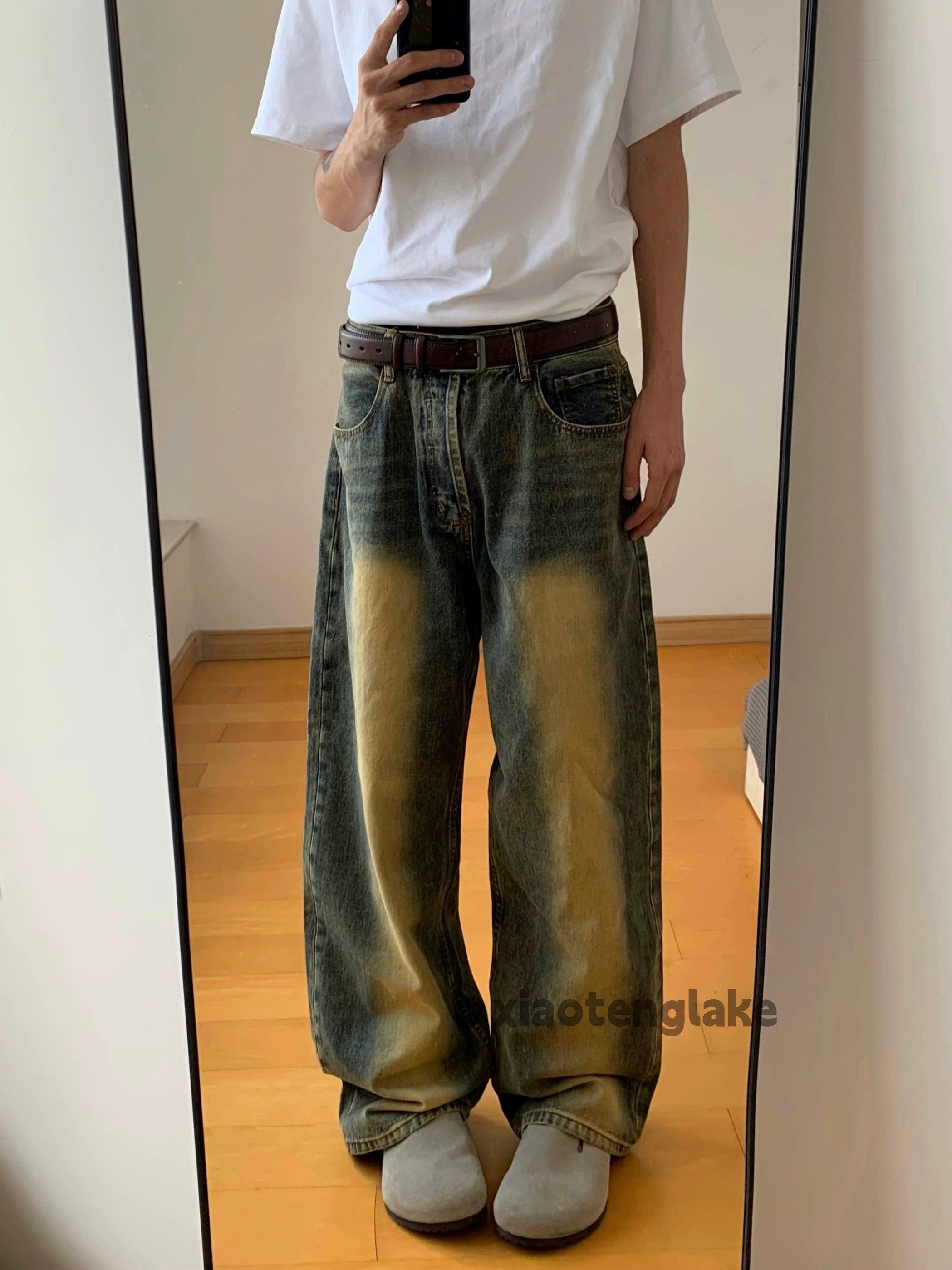 Jean × Vintage washed faded rusty loose baggy hiphop jeans Size US 30 / EU 46 - 4 Thumbnail