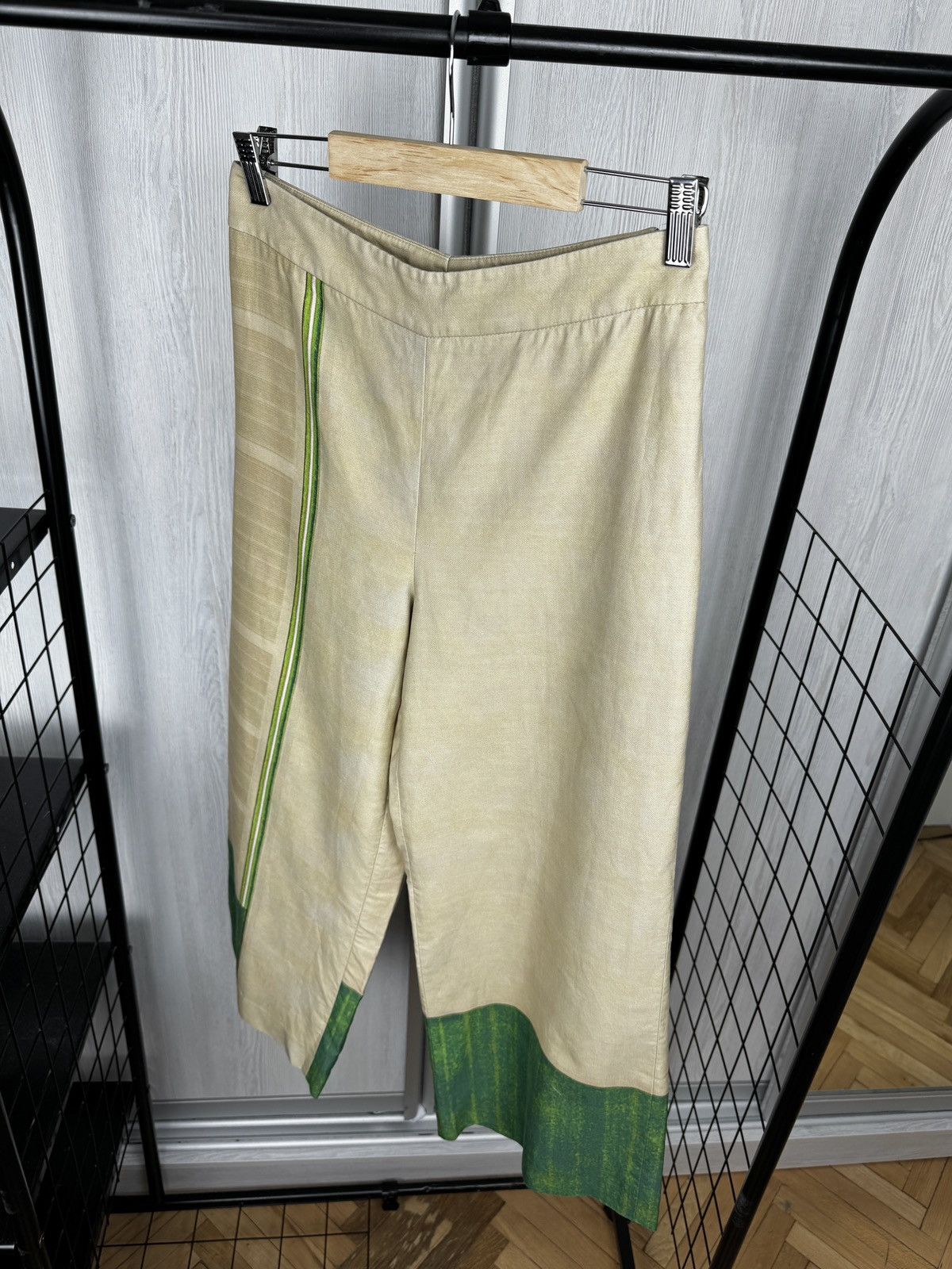 Akris Akris beige high rise wide leg multicoloured summer pants Size 30" / US 8 / IT 44 - 5 Thumbnail