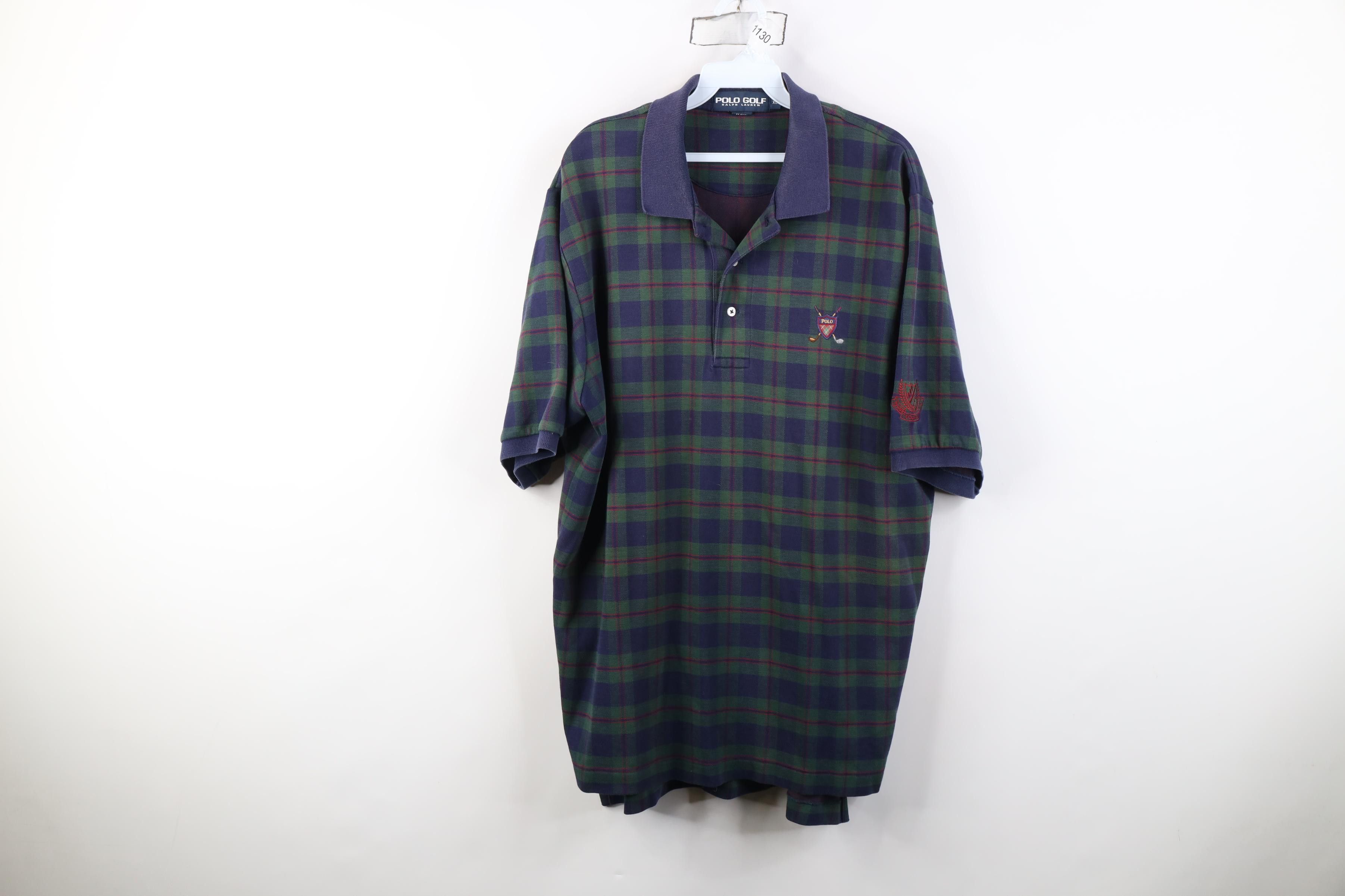 Polo Ralph Lauren Vintage 90s Polo Golf Ralph Lauren Polo Shirt Plaid Cotton Size US XL / EU 56 / 4 - 1 Thumbnail