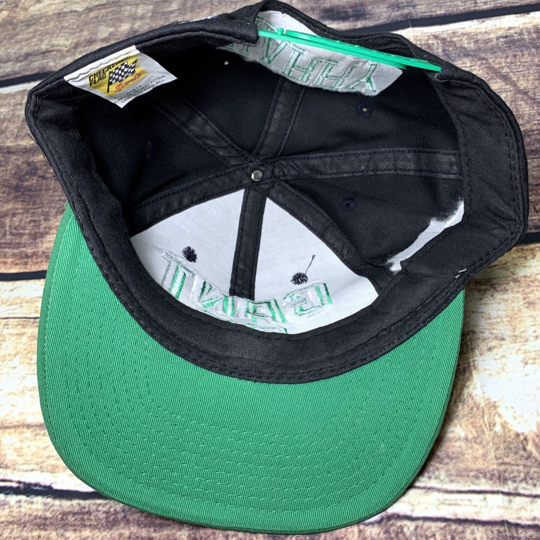 Vintage VINTAGE Checkered Flag Sports NASCAR Hat Baseball Cap Snap Back Mens One Size Adjustable Green Black Handsome Harry Gant #33 Size ONE SIZE - 7 Thumbnail