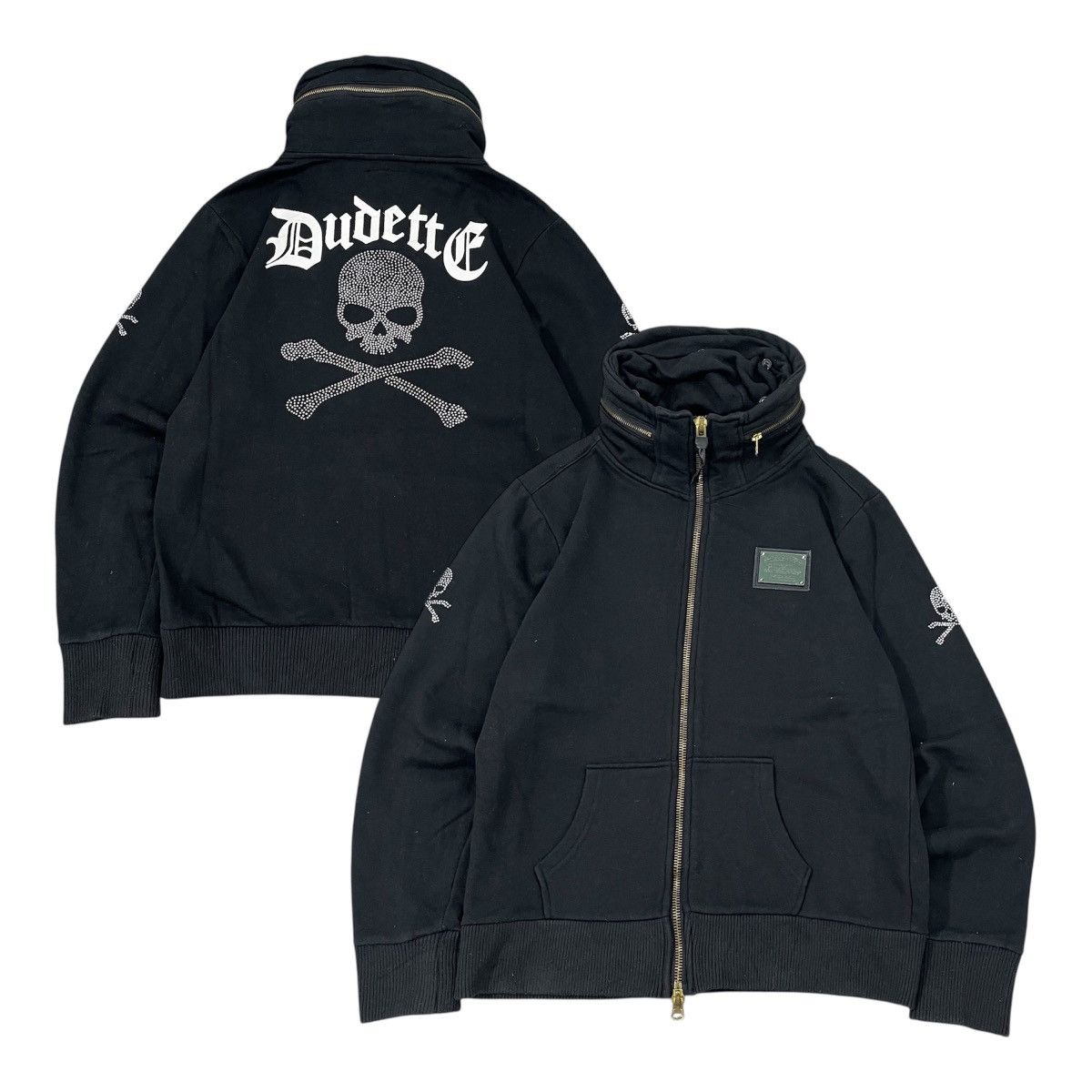 Japanese Brand ☠️ Andre Malraur Homme Gothic ZipHoodie Skull Swarovski Size US M / EU 48-50 / 2 - 1 Thumbnail