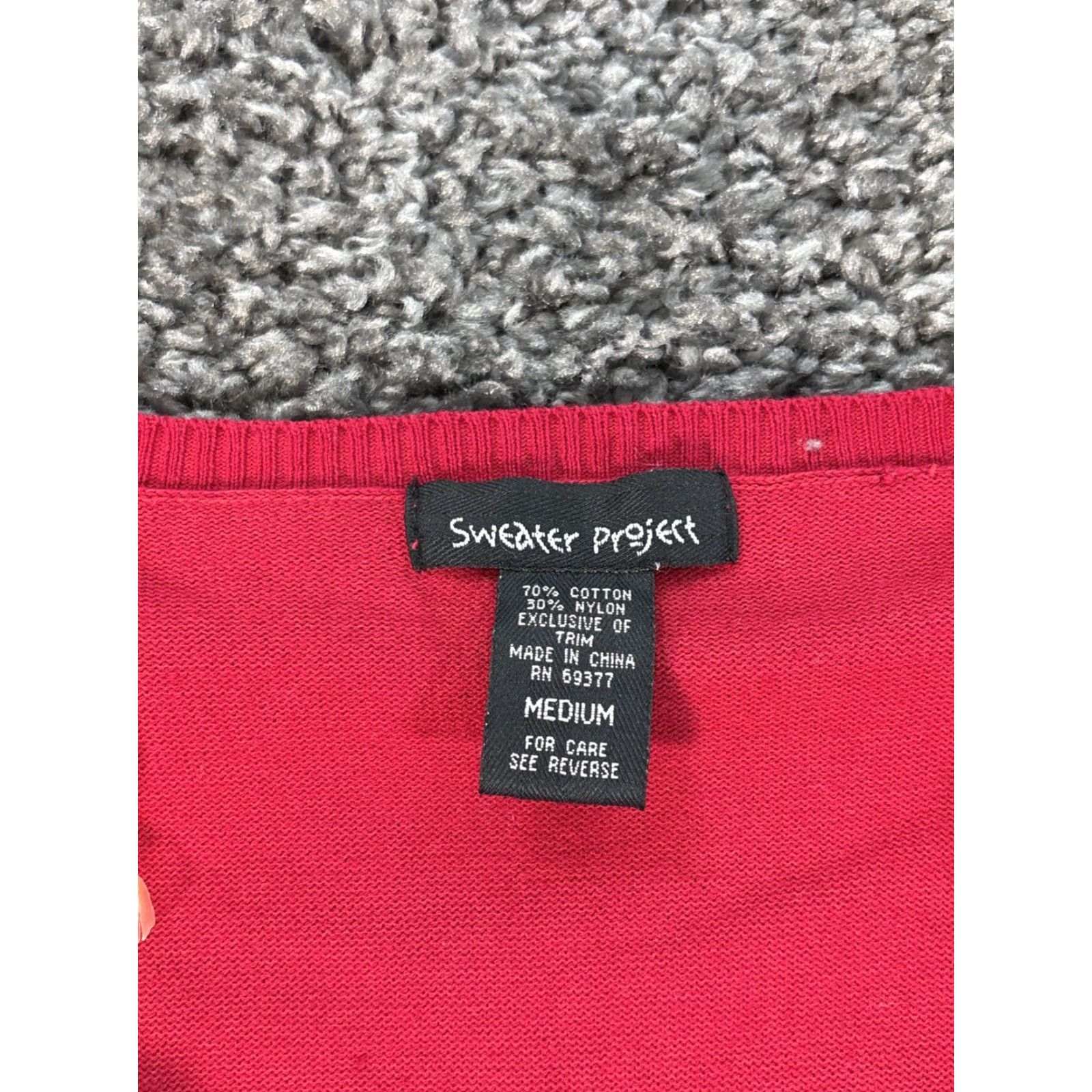 Y/Project VINTAGE Sweater Cardigan Womens Medium Red Cherry Ruffle Front Cropped Sweater Project M Womens Mens? Size M / US 6-8 / IT 42-44 - 2 Thumbnail