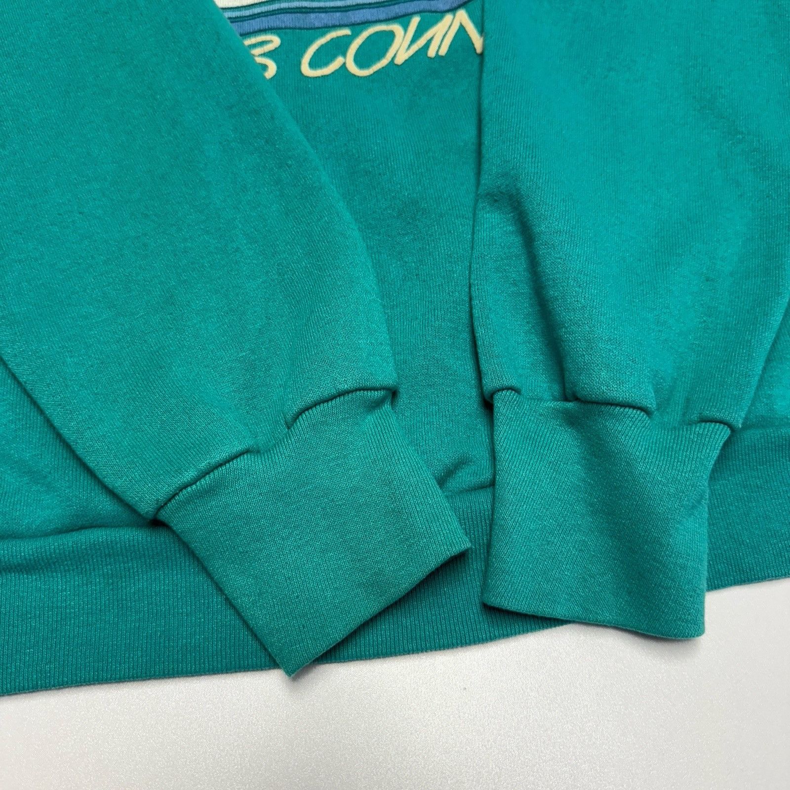 Vintage Vintage 90s Cross Country Skiing Sweatshirt Green Crew Neck Size US L / EU 52-54 / 3 - 5 Thumbnail