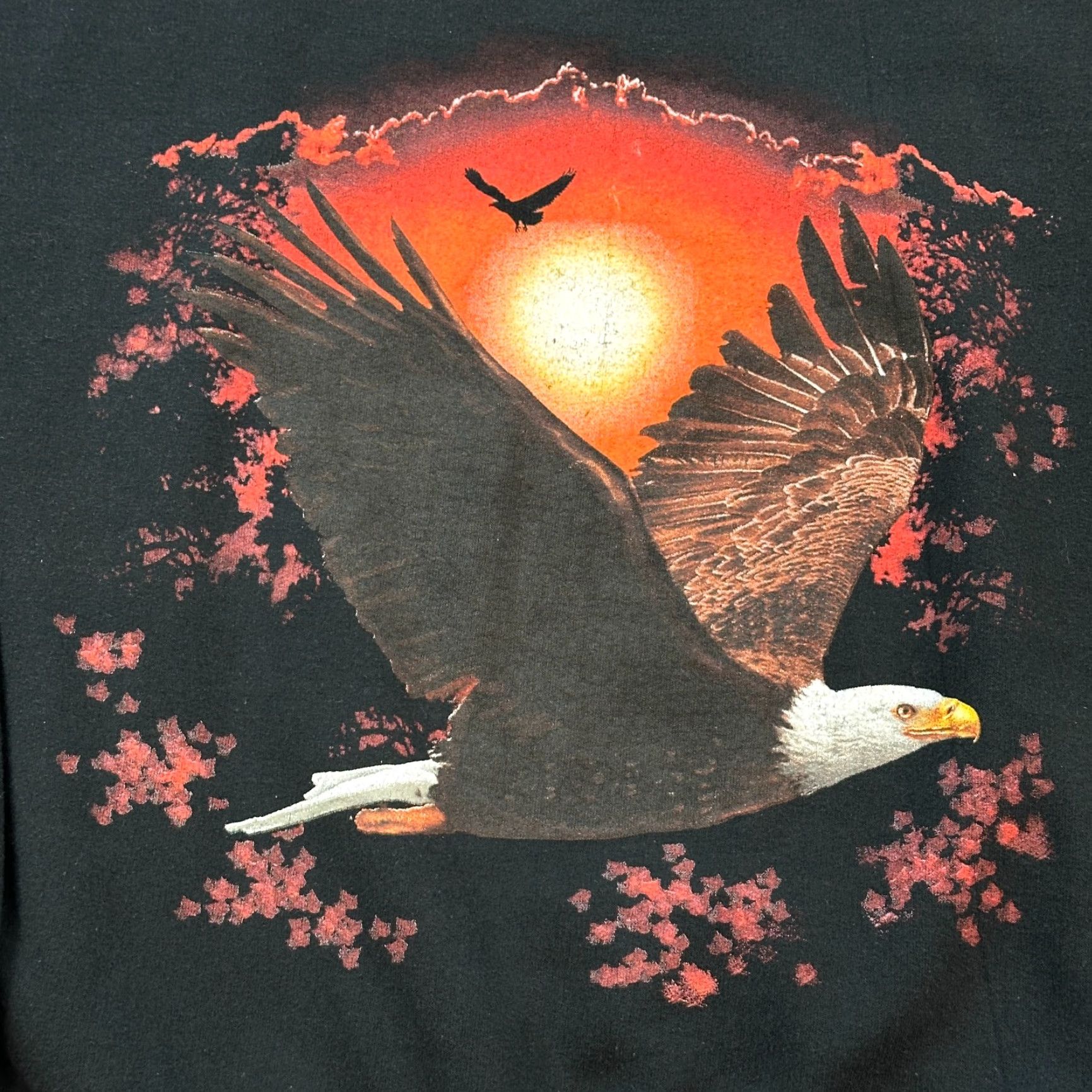 Jerzees VINTAGE Jerzees Sweatshirt Mens L Black Bald Eagle Graphic Pullover Y2K Shirt Mens Large Black Bald Eagle 90s USA Graphic Print Pullover Hoodie? Size US L / EU 52-54 / 3 - 4 Thumbnail