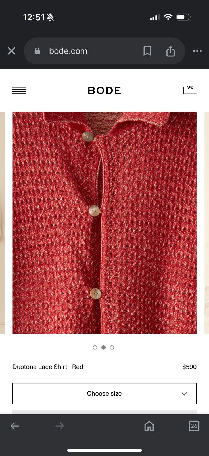 Bode BODE Duotone Lace Shirt - Red - great condition Size US M / EU 48-50 / 2 - 13 Thumbnail