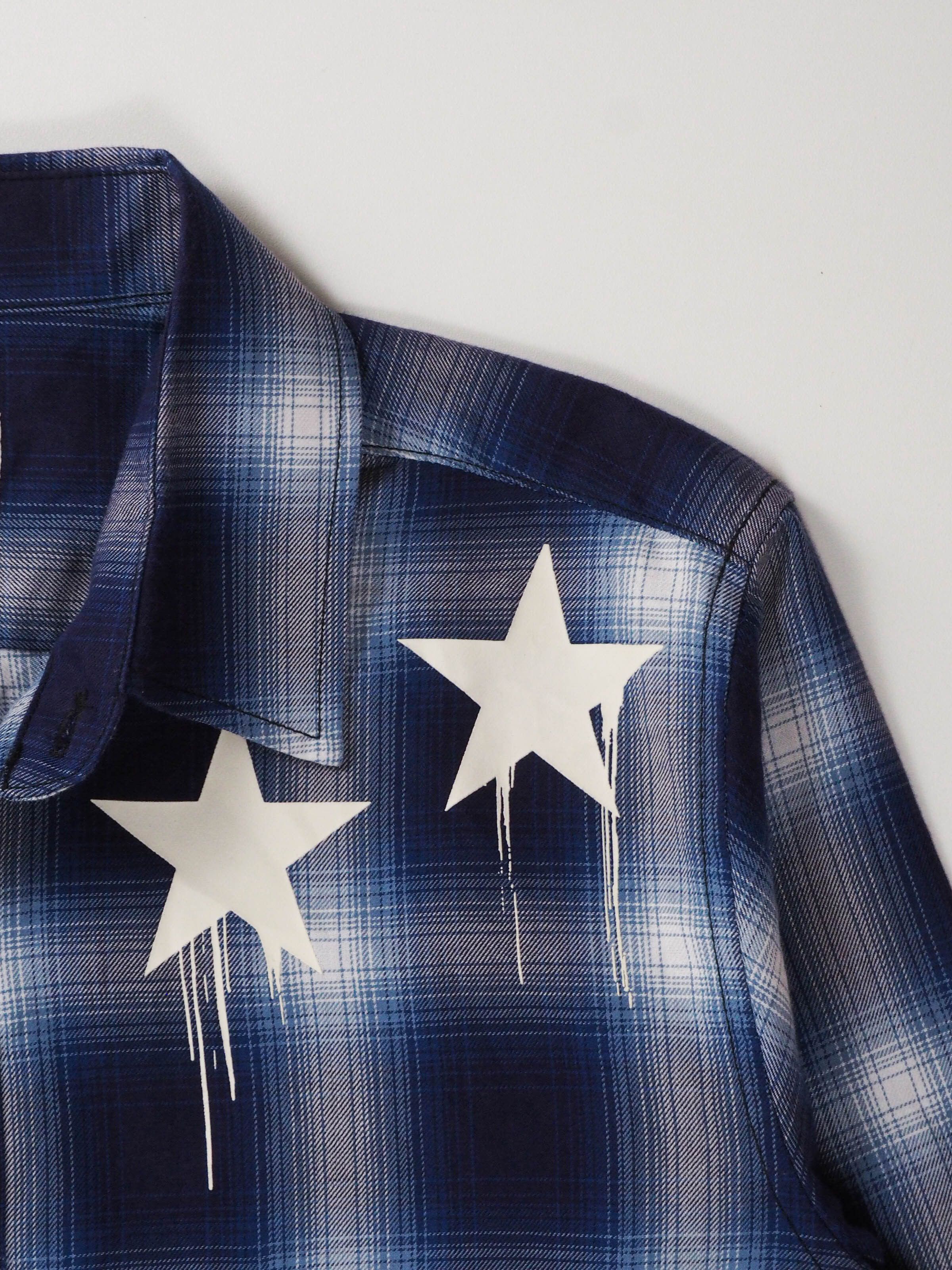 Japanese Brand LHP Japan Star Paint Plaid Flannel Shirt Size US L / EU 52-54 / 3 - 8 Thumbnail