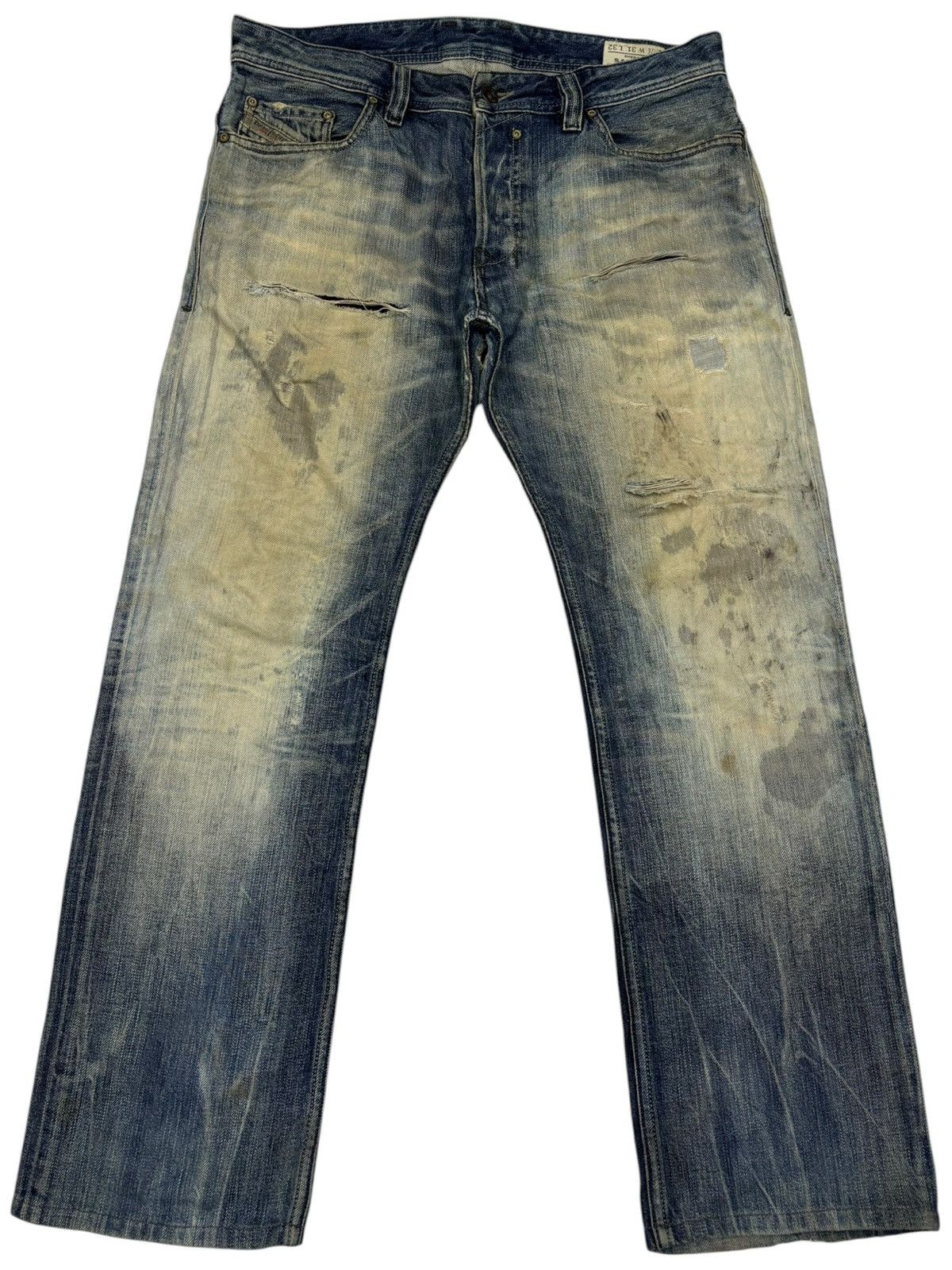 Diesel DIESEL SAFADO THRASHED DISTRESSED DENIM JEANS Size US 34 / EU 50 - 7 Thumbnail