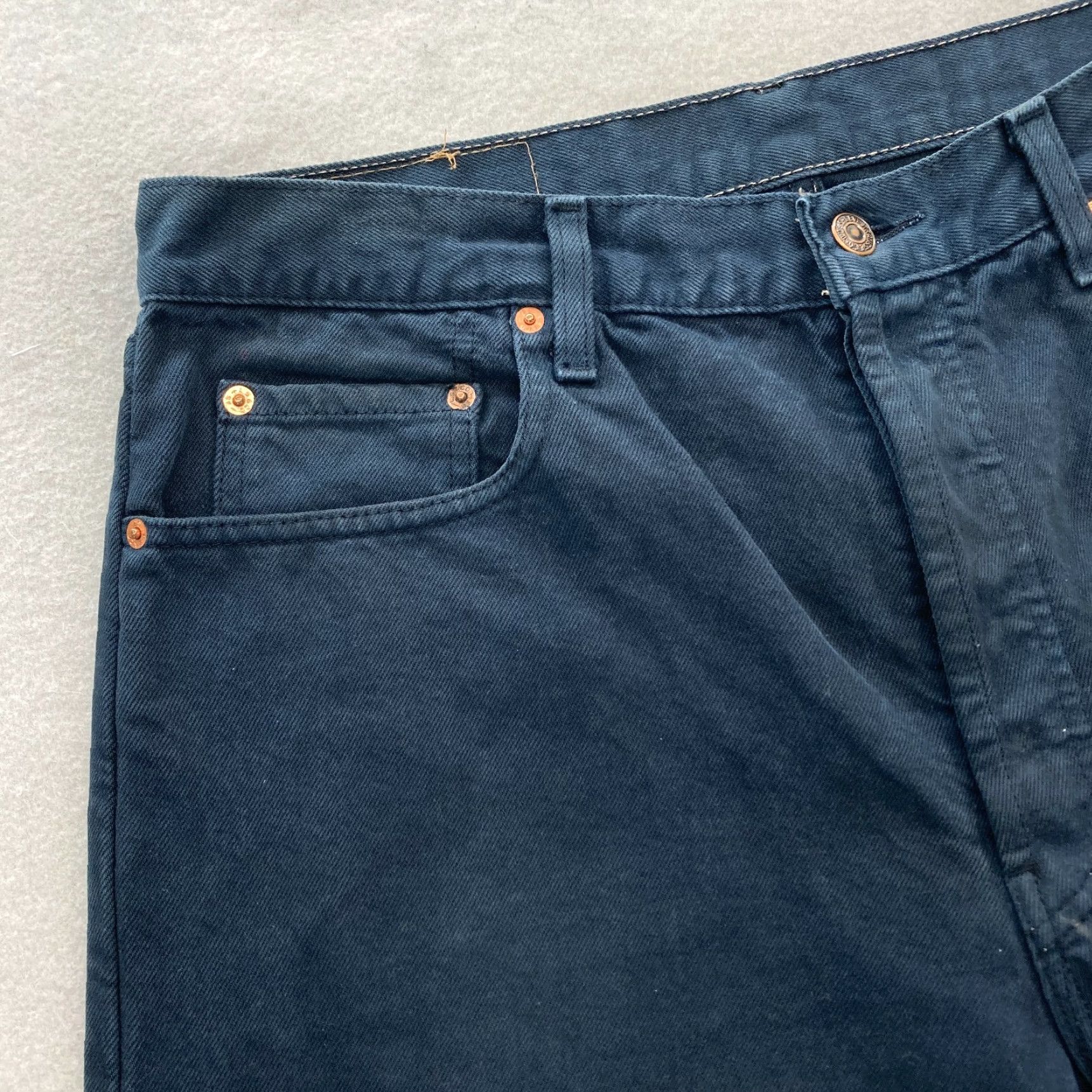 Levi's VINTAGE Levi's 501 Jeans Mens 36x30 Straight Blue Denim Button Fly Orange Tab Jeans Mens 501 Series Cowboy Grunge Rock 30in Inseam Mens Size US 36 / EU 52 - 3 Thumbnail