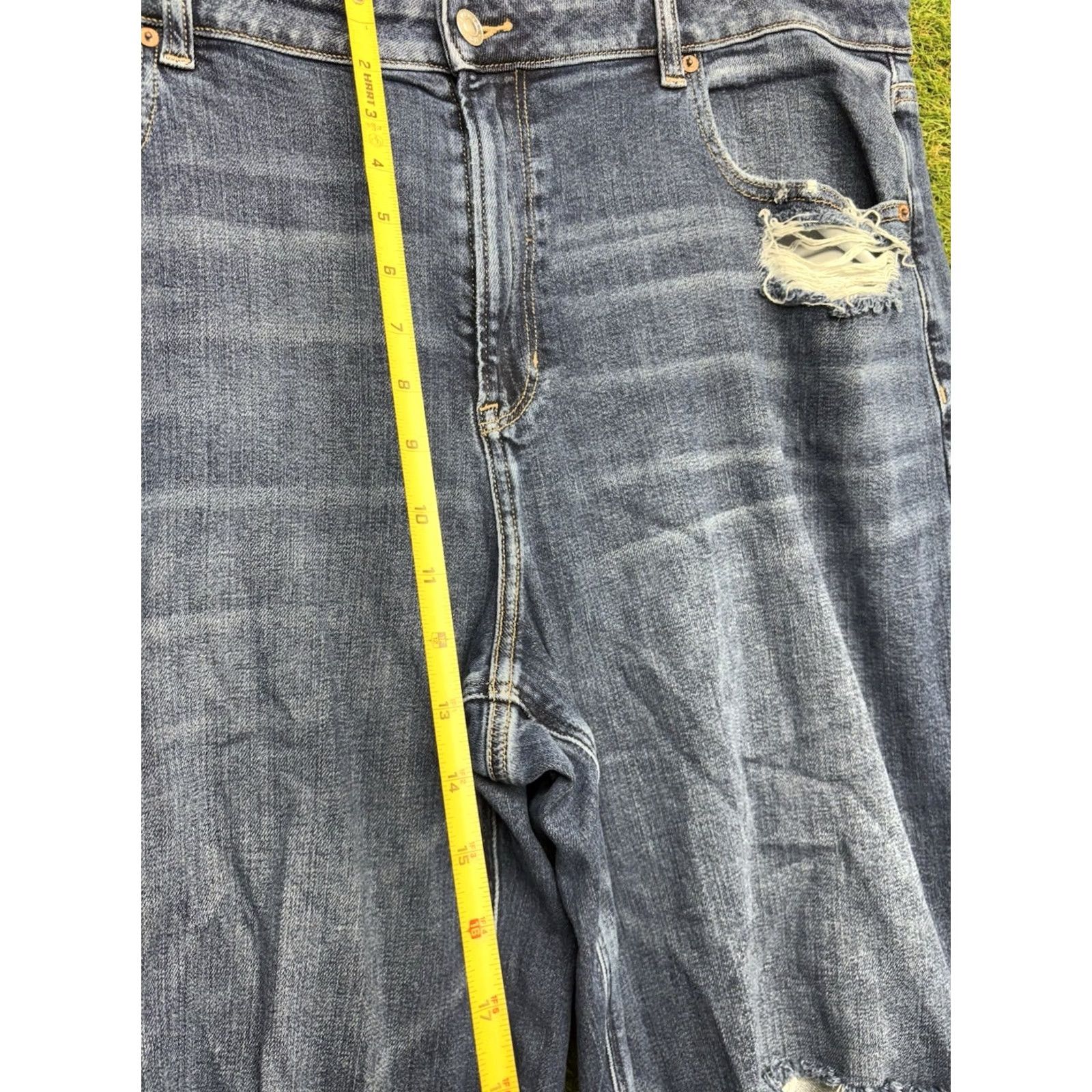 American Eagle Outfitters American Eagle Outfitters Jeans Womens 20 High Rise Wide Leg Dark Wash Denim 90s Bohemian Hipster Preppy Mens Womens Boys Girls Size 42" / US 20 - 3 Thumbnail