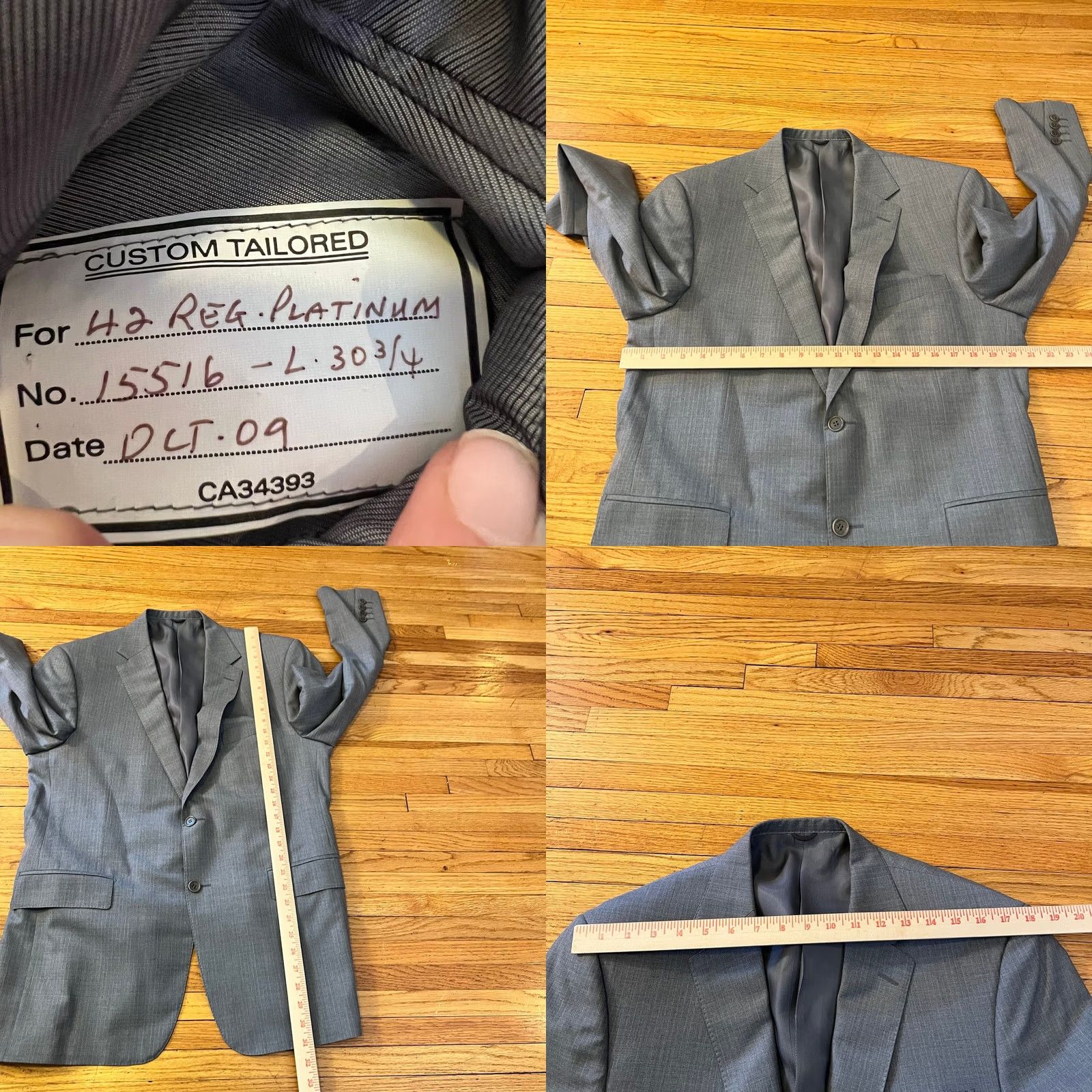 Kenzo ENZO Sport Coat Mens 42 Striped Two Button Double Vented Blazer Gray Coat Mens 42 Gray Enzo Blazer Sport Coat Size 42R - 8 Thumbnail