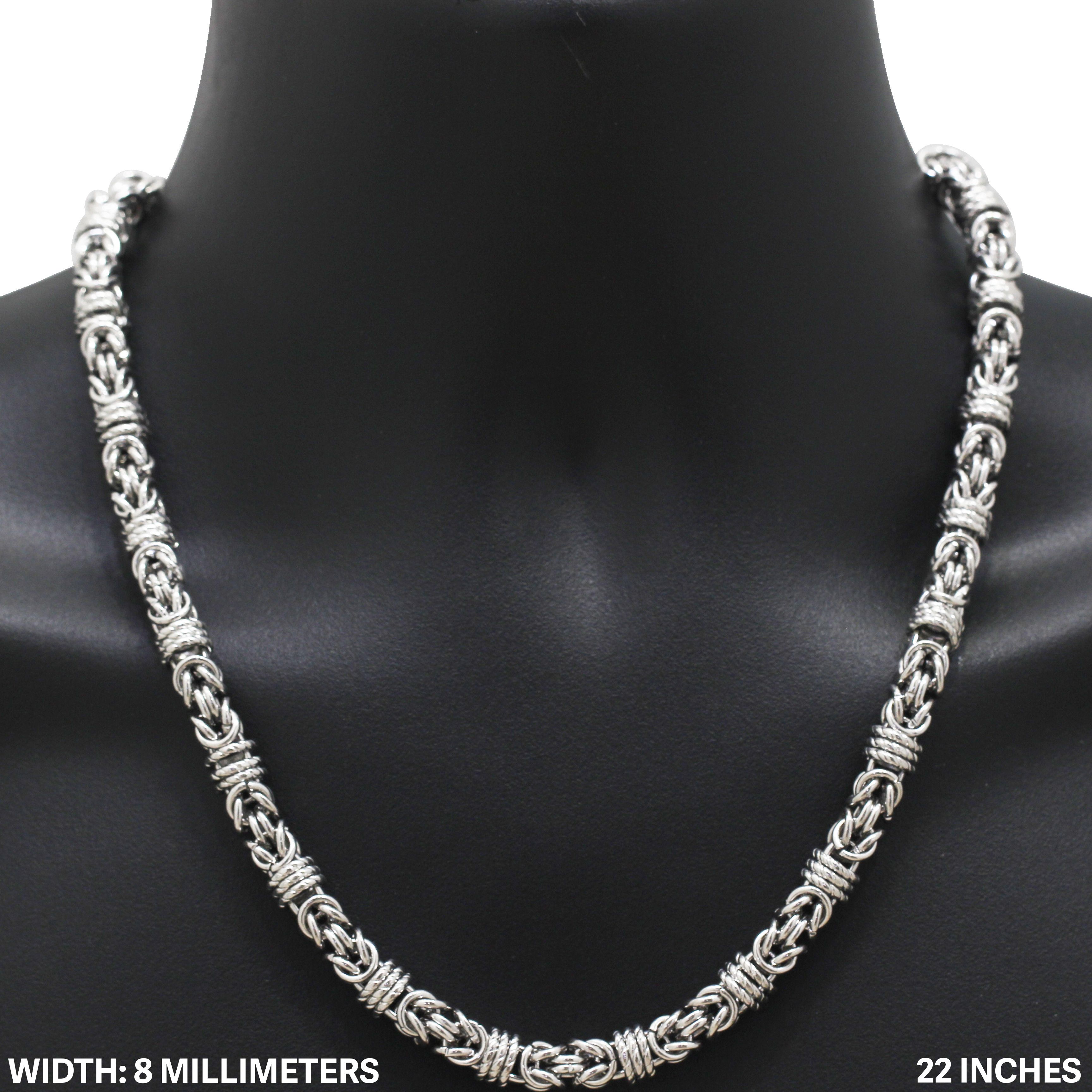 Other 316L Stainless Steel 8mm Round Byzantine Chain Necklace 22” Size ONE SIZE - 1 Thumbnail
